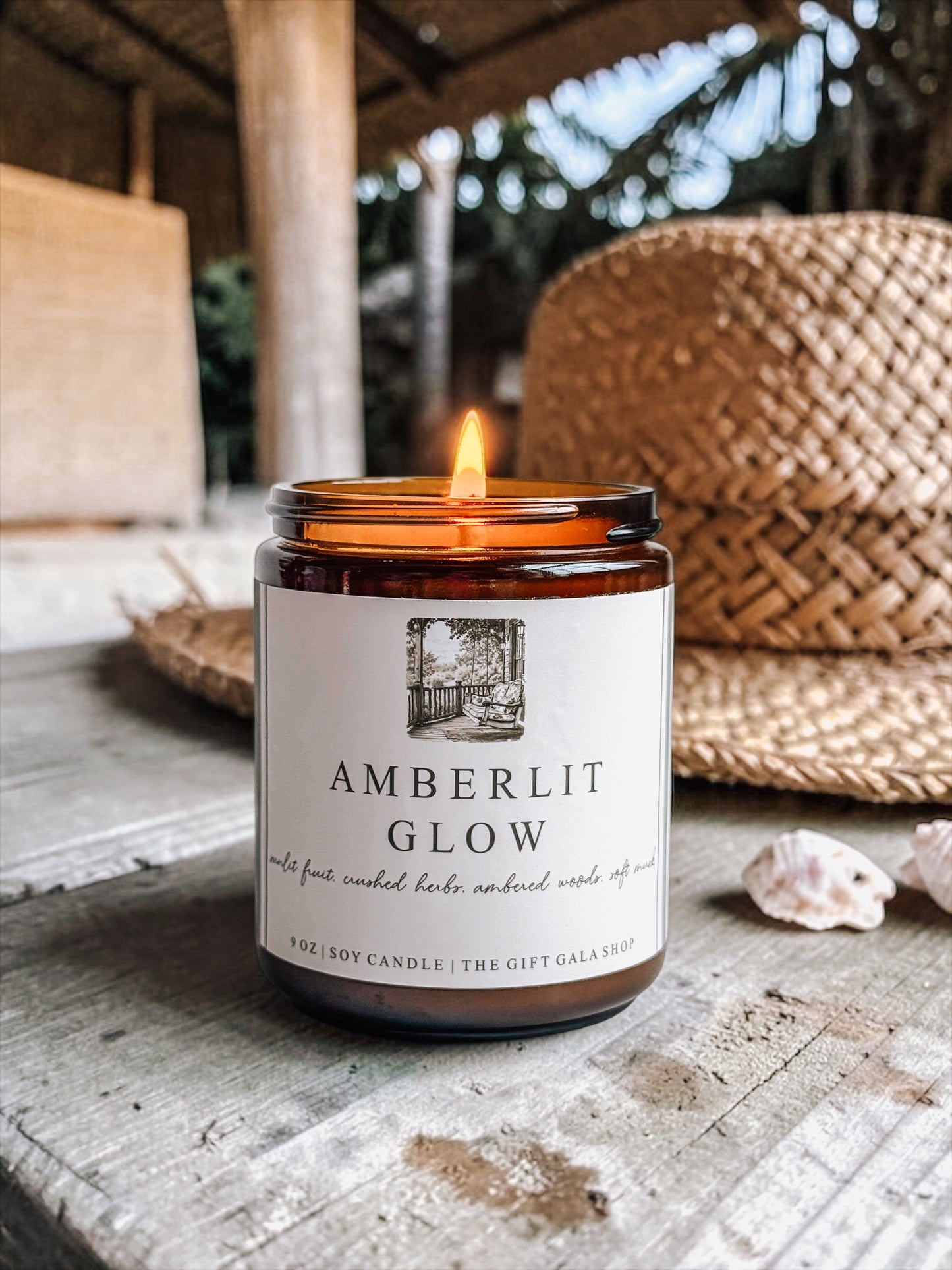 Summer Soy Candle | 9 oz Amber Jar Candle | Non-Toxic Home Fragrance | Beachy, Citrus & Cozy Luxury Scents The Gift Gala Shop Candle Co.