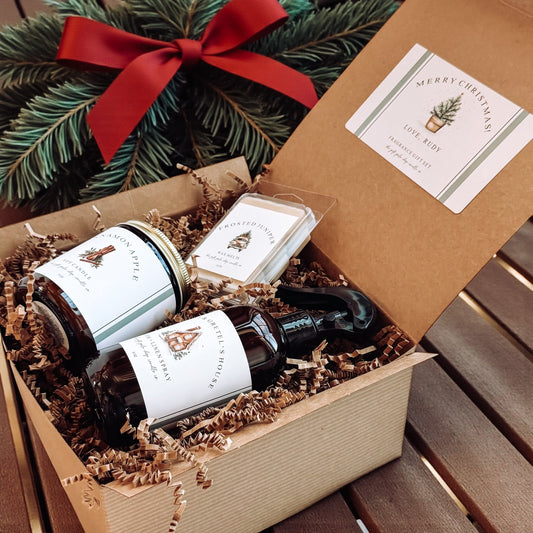 Vintage Christmas Gift Box | Nontoxic Holiday Fragrance Gift Set The Gift Gala Shop Candle Co.