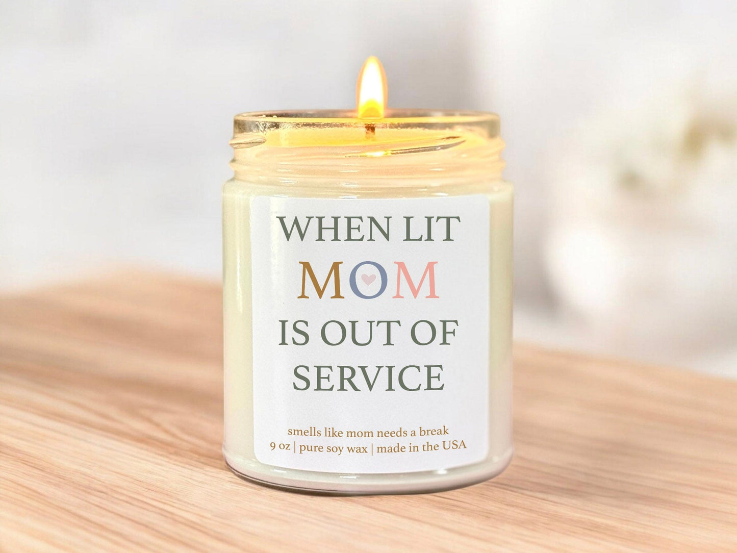 When Lit Mom Is Out of Service Scented Candle, Funny Candle for Overstimulated Moms, 8 oz Scented Soy Candle The Gift Gala Shop Candle Co.
