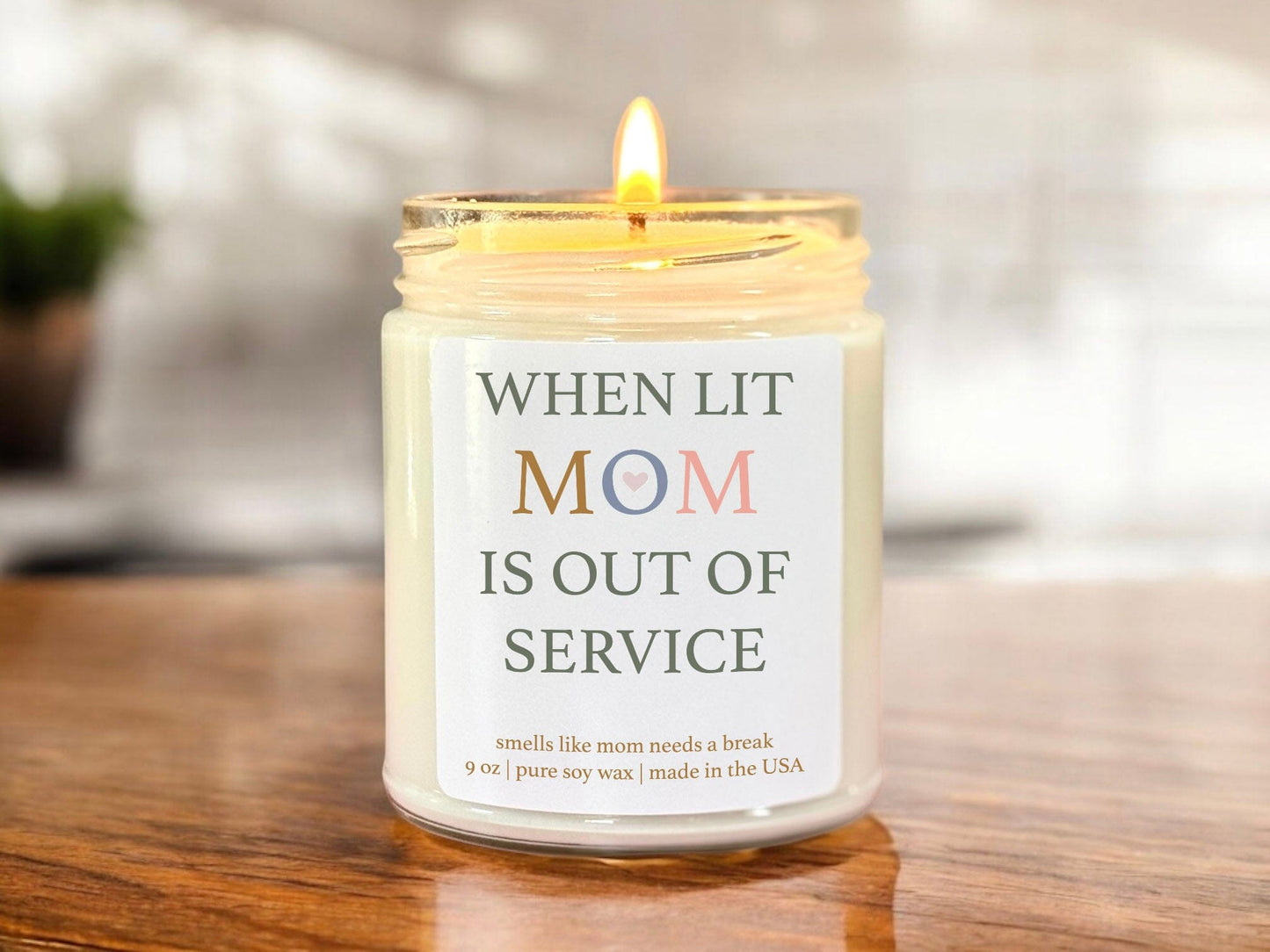 When Lit Mom Is Out of Service Scented Candle, Funny Candle for Overstimulated Moms, 8 oz Scented Soy Candle The Gift Gala Shop Candle Co.