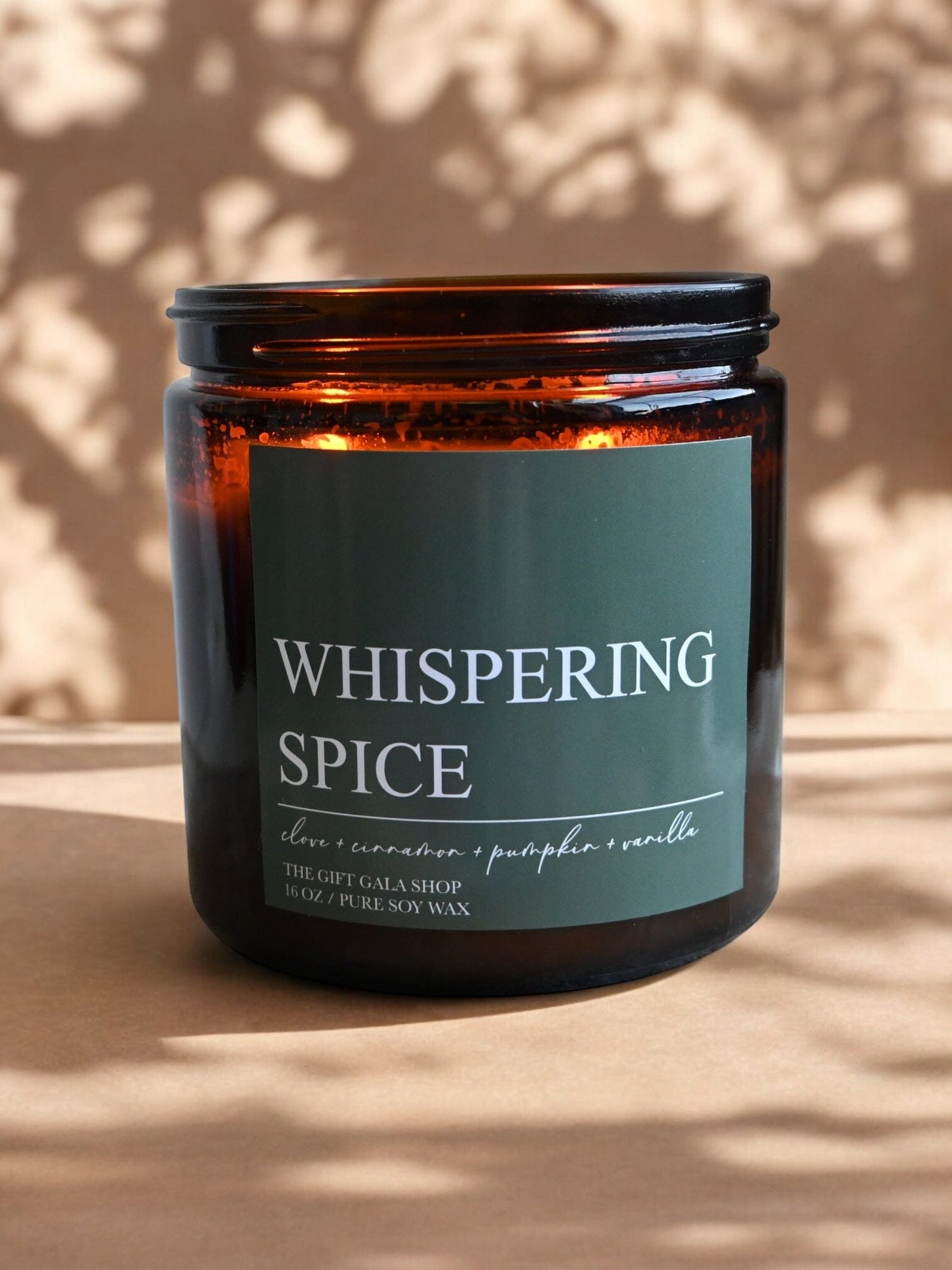 Whispering Spice Fall Candle – Toasted Pumpkin, Clove & Vanilla | Woven Autumn Collection | 16 oz Soy Candle Soy candle The Gift Gala Shop Candle Co.