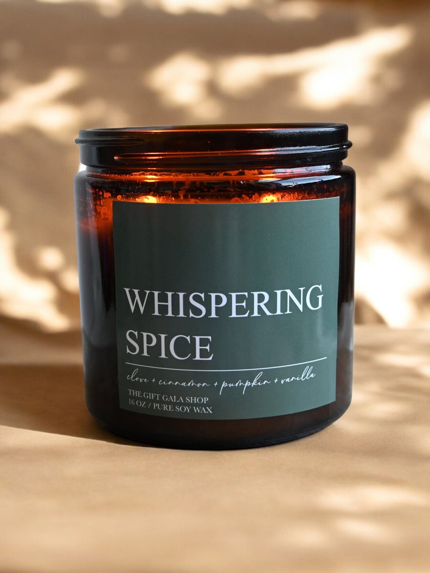Whispering Spice Fall Candle – Toasted Pumpkin, Clove & Vanilla | Woven Autumn Collection | 16 oz Soy Candle Soy candle The Gift Gala Shop Candle Co.