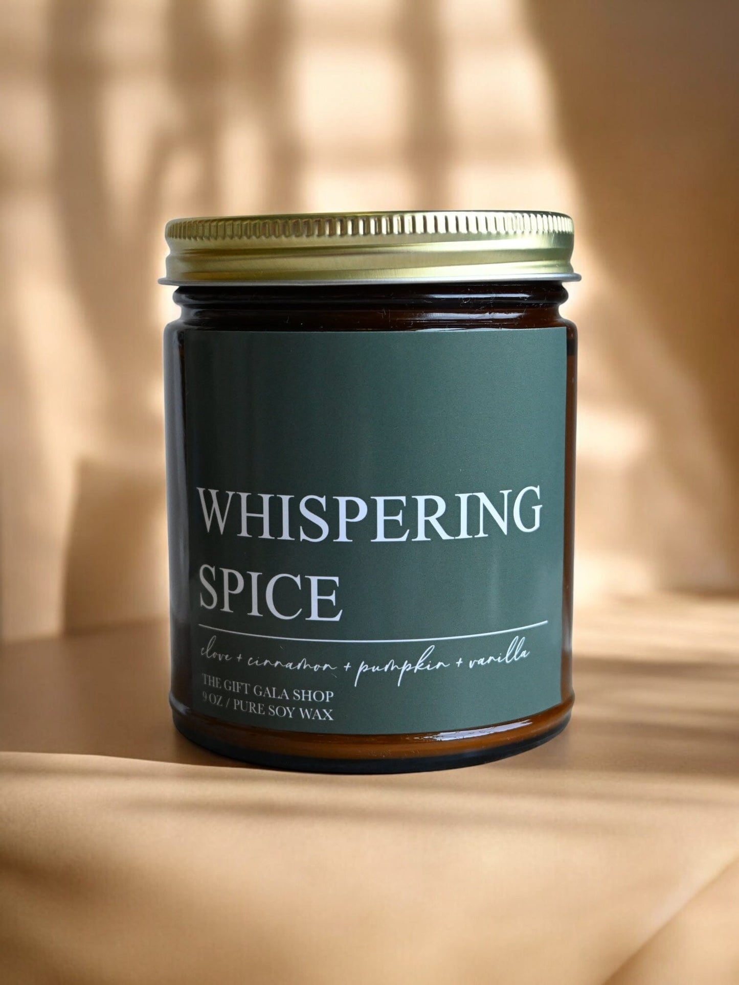 Whispering Spice Fall Candle – Toasted Pumpkin, Clove & Vanilla | Woven Autumn Collection | 9 oz Soy Candle Soy candle The Gift Gala Shop Candle Co.