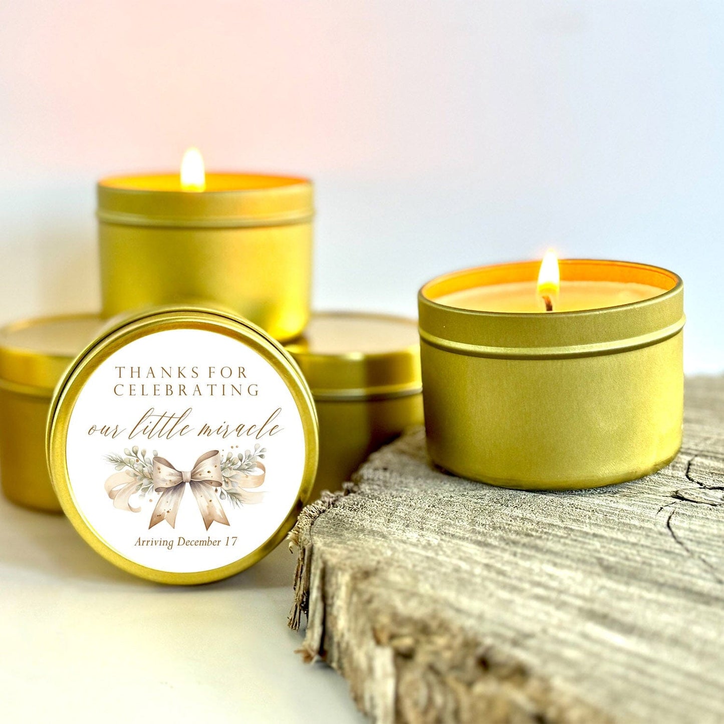 Winter Wonderland Baby Shower Favors | Personalized Bulk Soy Candle Favors for Baby Shower Candle Favors The Gift Gala Shop Candle Co.