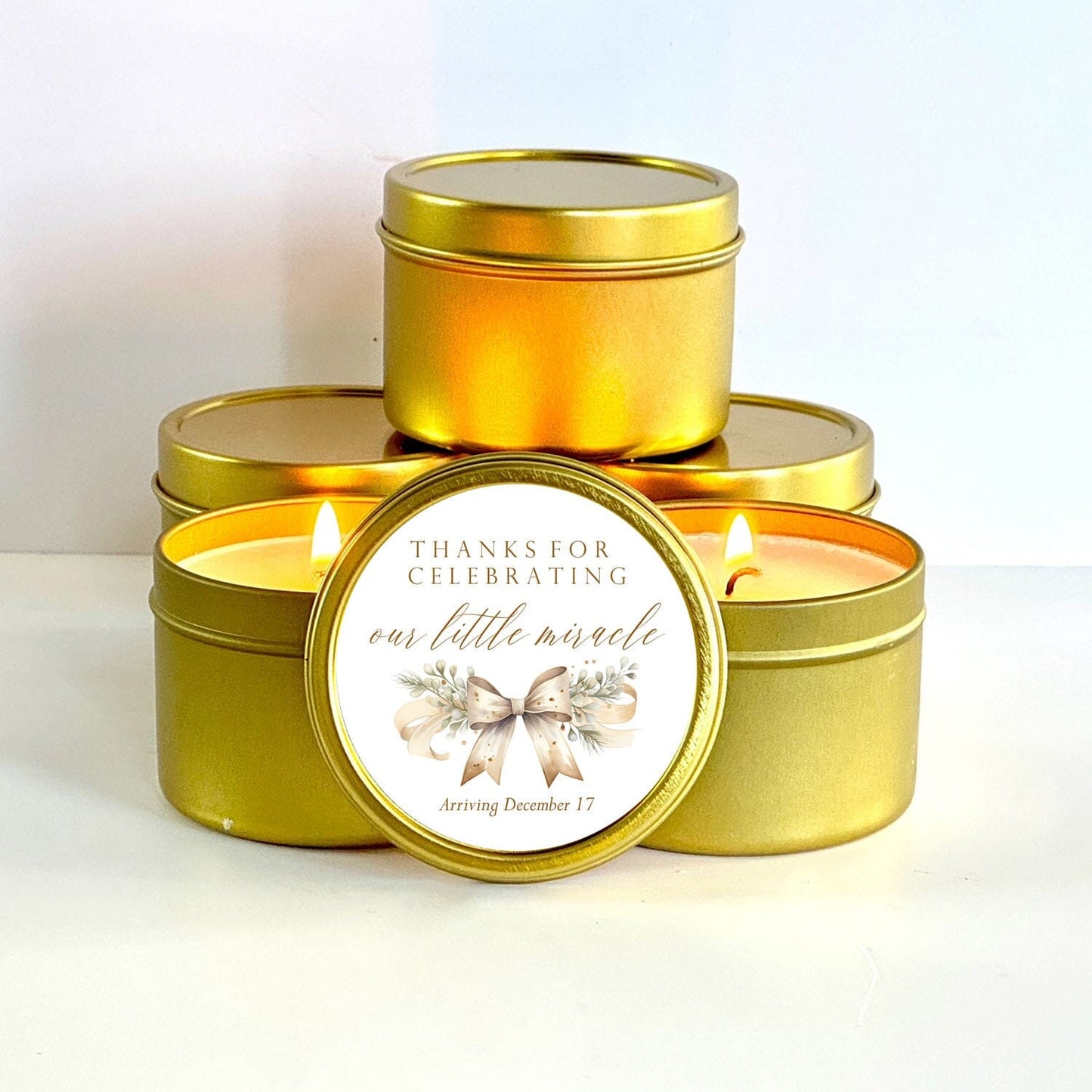 Winter Wonderland Baby Shower Favors | Personalized Bulk Soy Candle Favors for Baby Shower Candle Favors The Gift Gala Shop Candle Co.