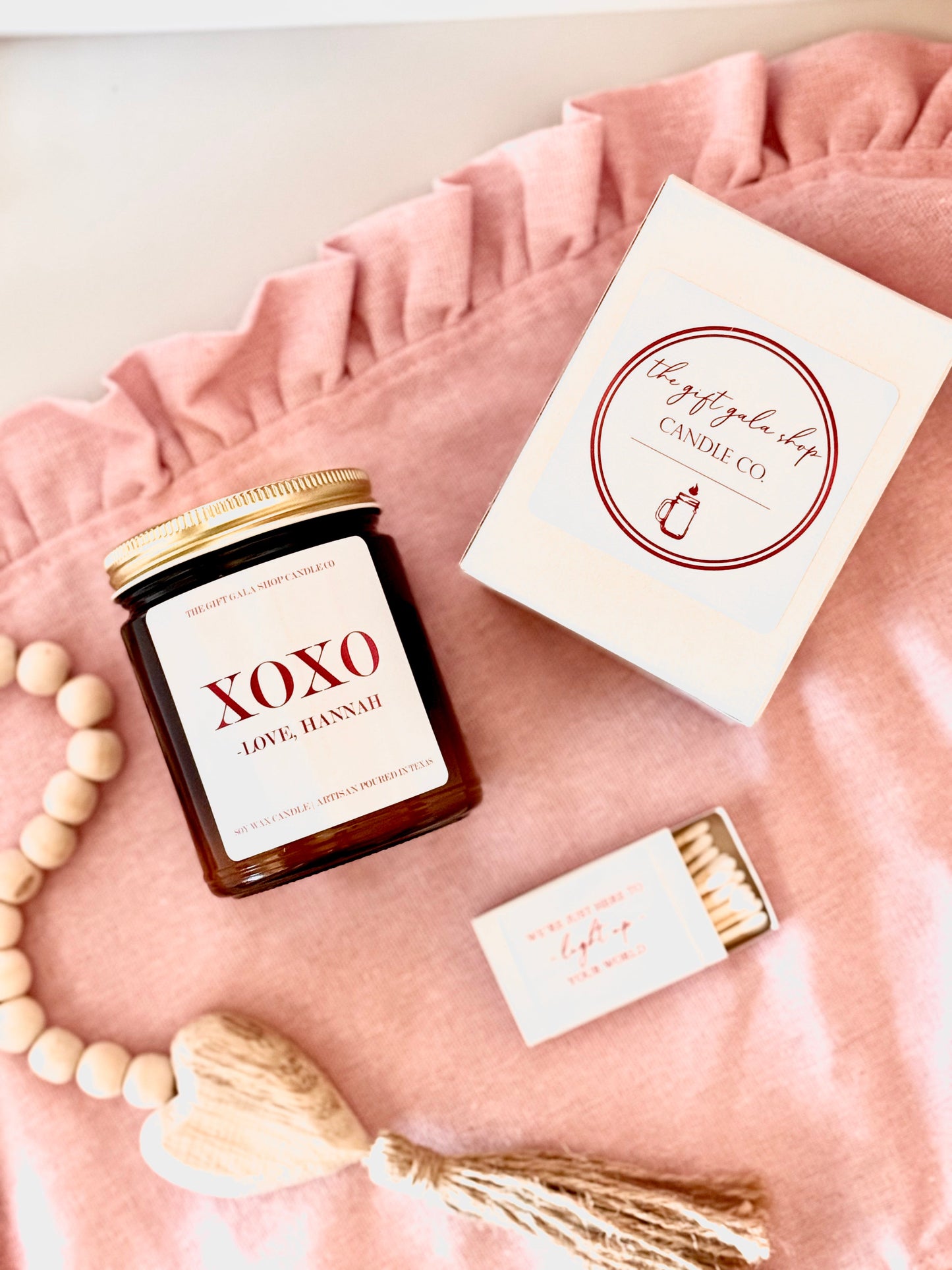 XOXO Personalized Valentines Day Candle | Valentines Gift Ideas Soy candle Thegiftgalashop