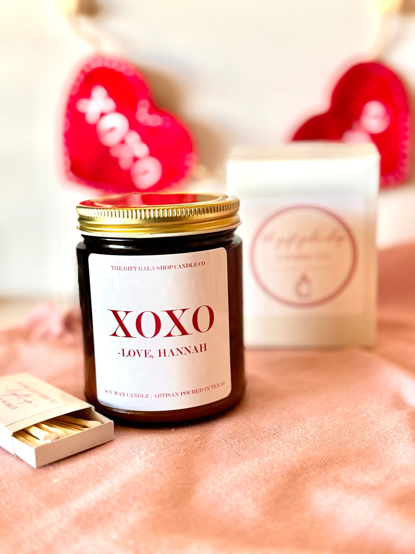 XOXO Personalized Valentines Day Candle | Valentines Gift Ideas Soy candle Thegiftgalashop