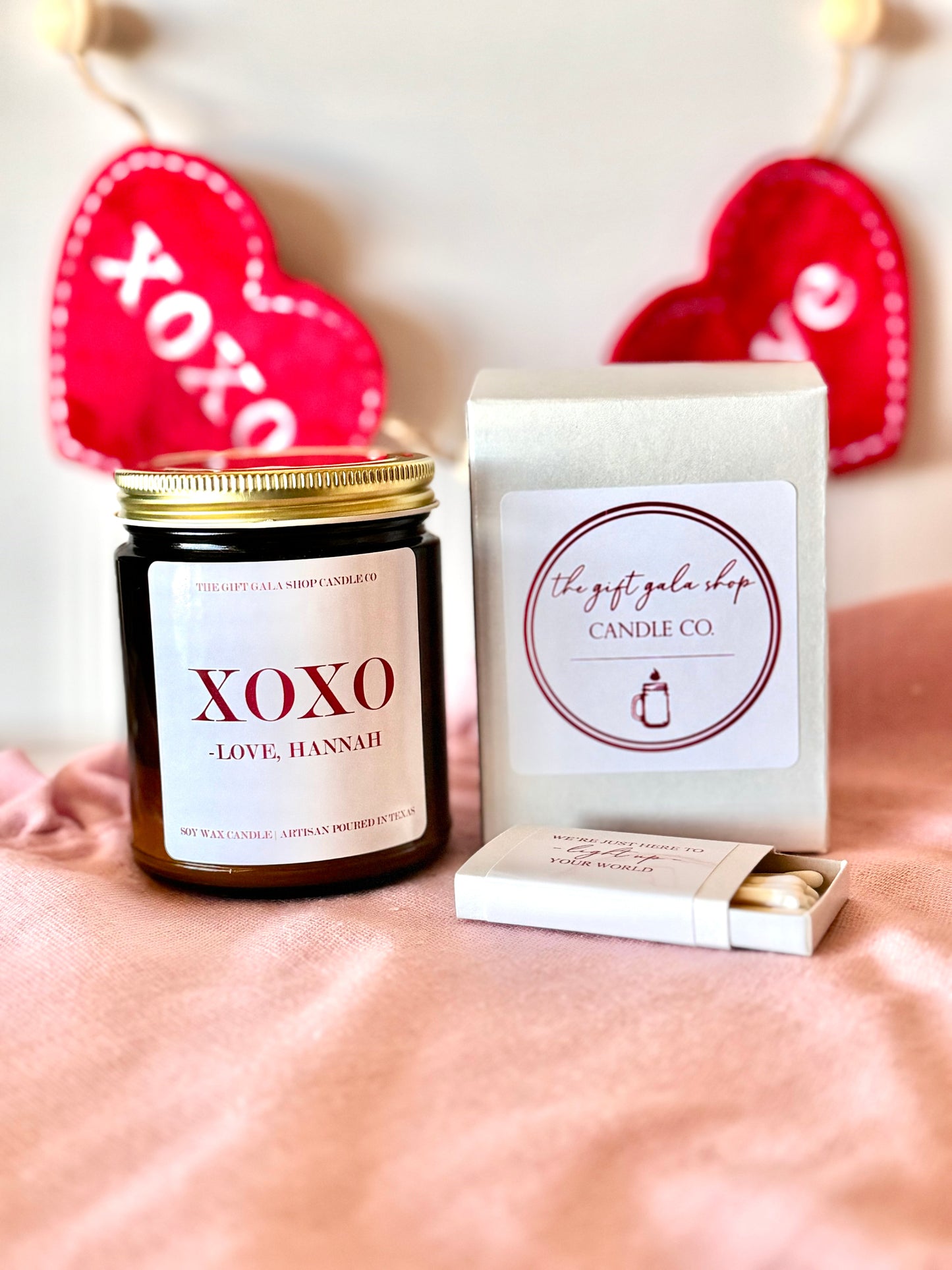 XOXO Personalized Valentines Day Candle | Valentines Gift Ideas Soy candle Thegiftgalashop