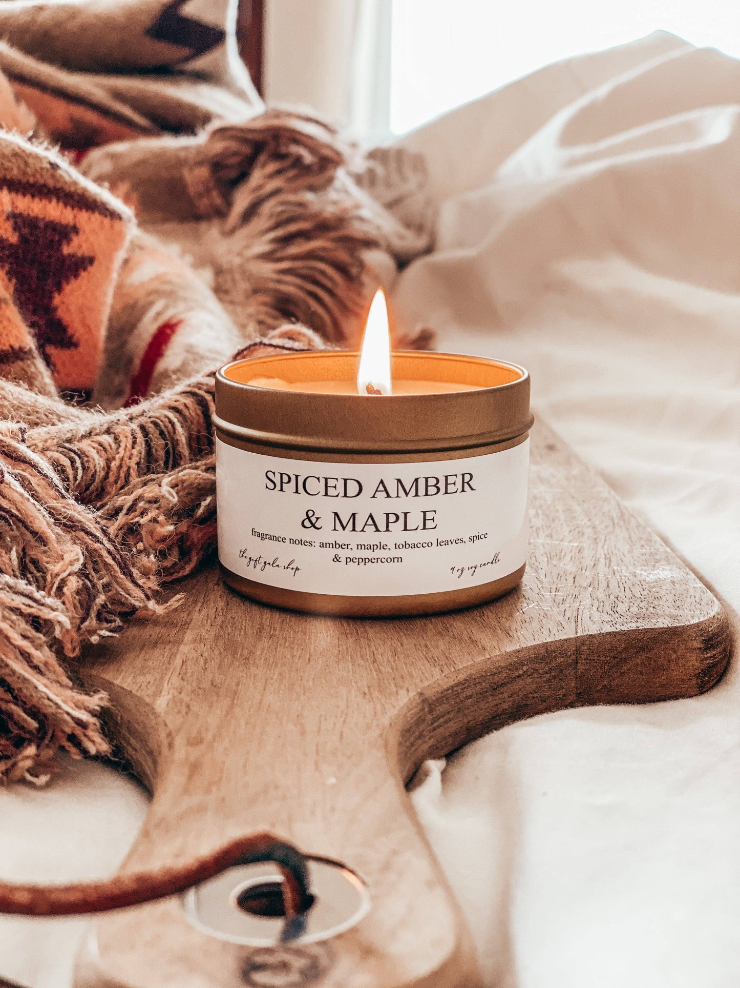4 oz Gold Tin Soy Candles | Vegan Candles | Choose Scent Soy candle Thegiftgalashop