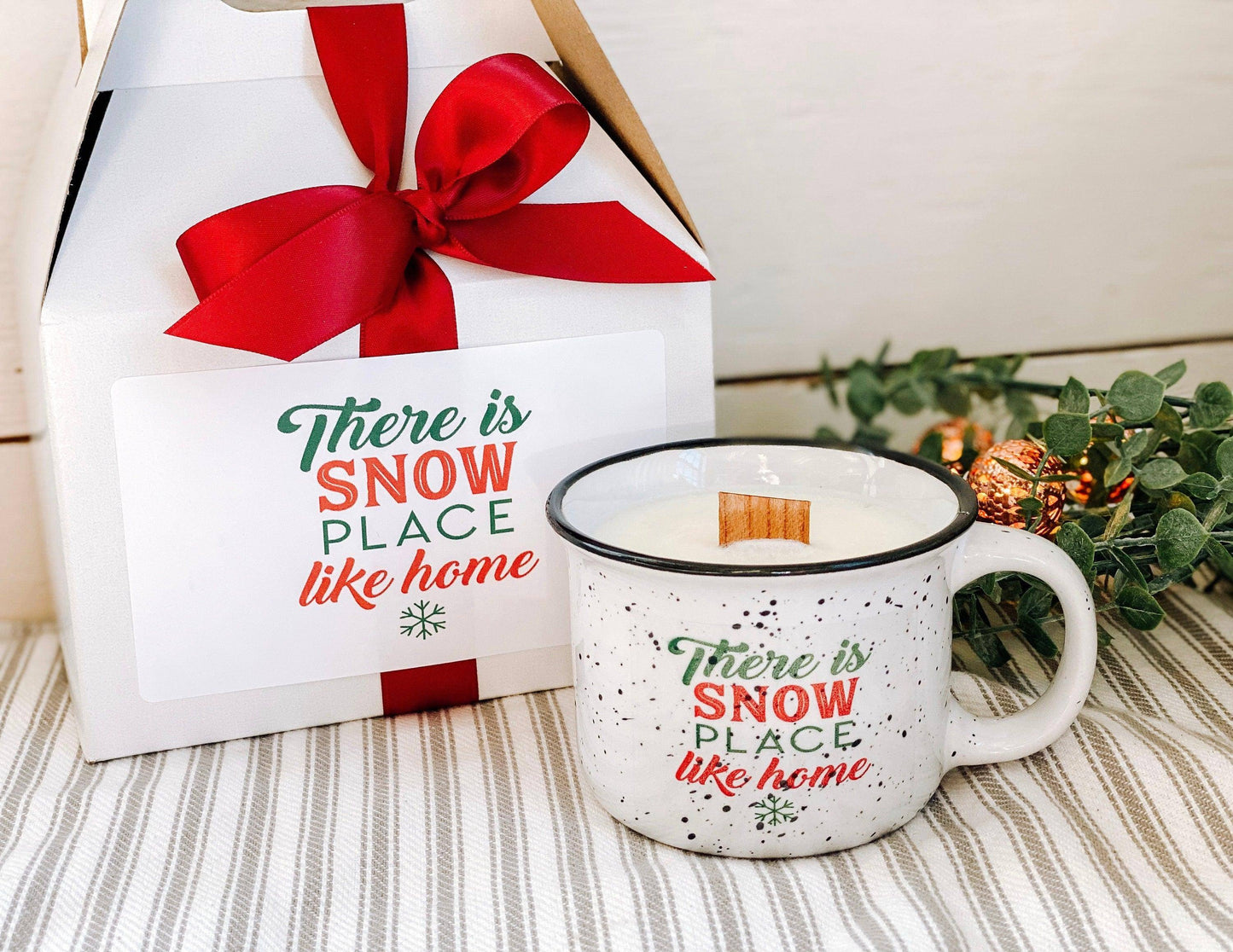 Crackle Christmas Mug Candles | Wood Wick Candle Thegiftgalashop