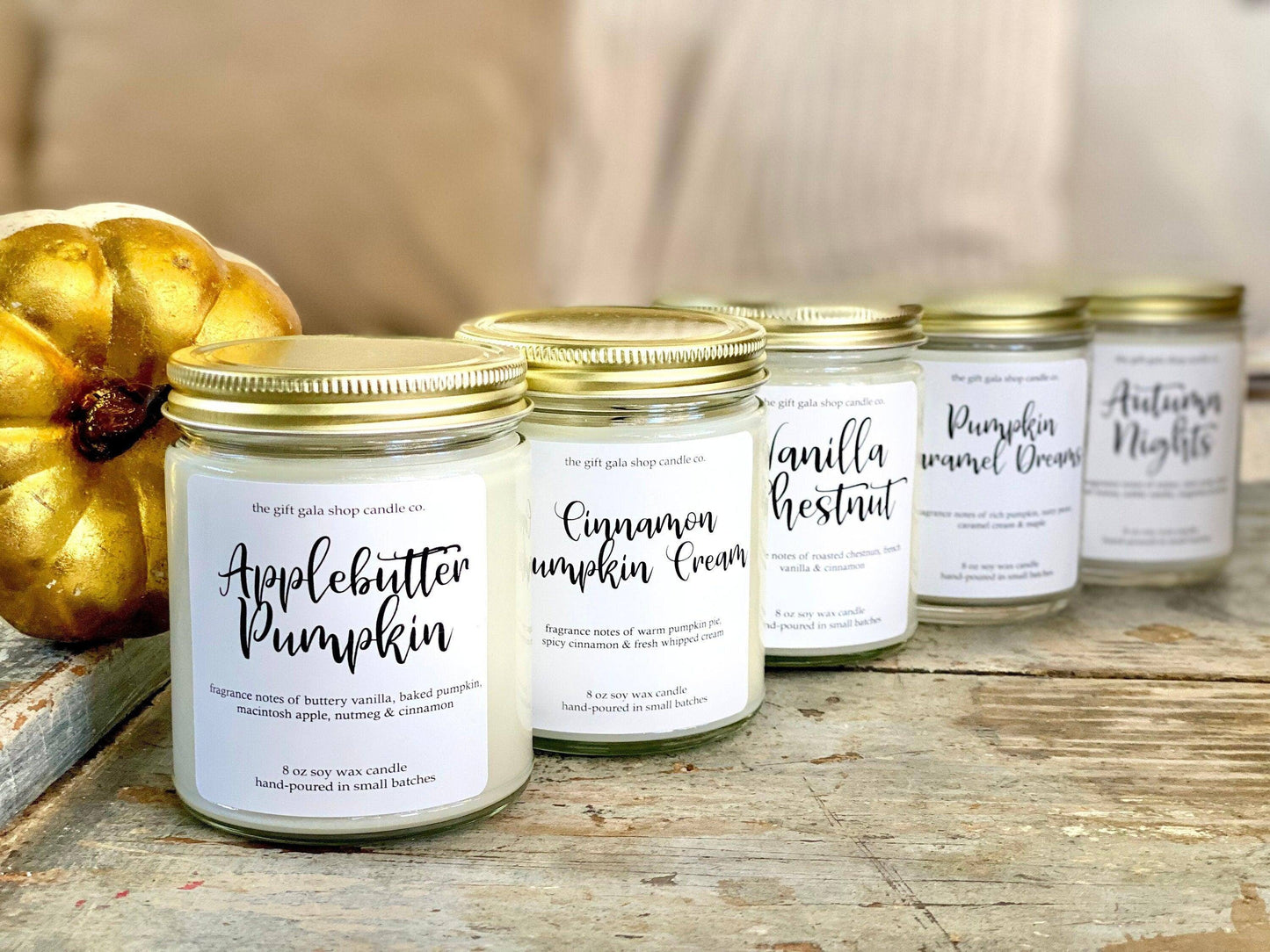 Fall Soy Candles | Dye Free & Hand Poured | Choose Scent Thegiftgalashop
