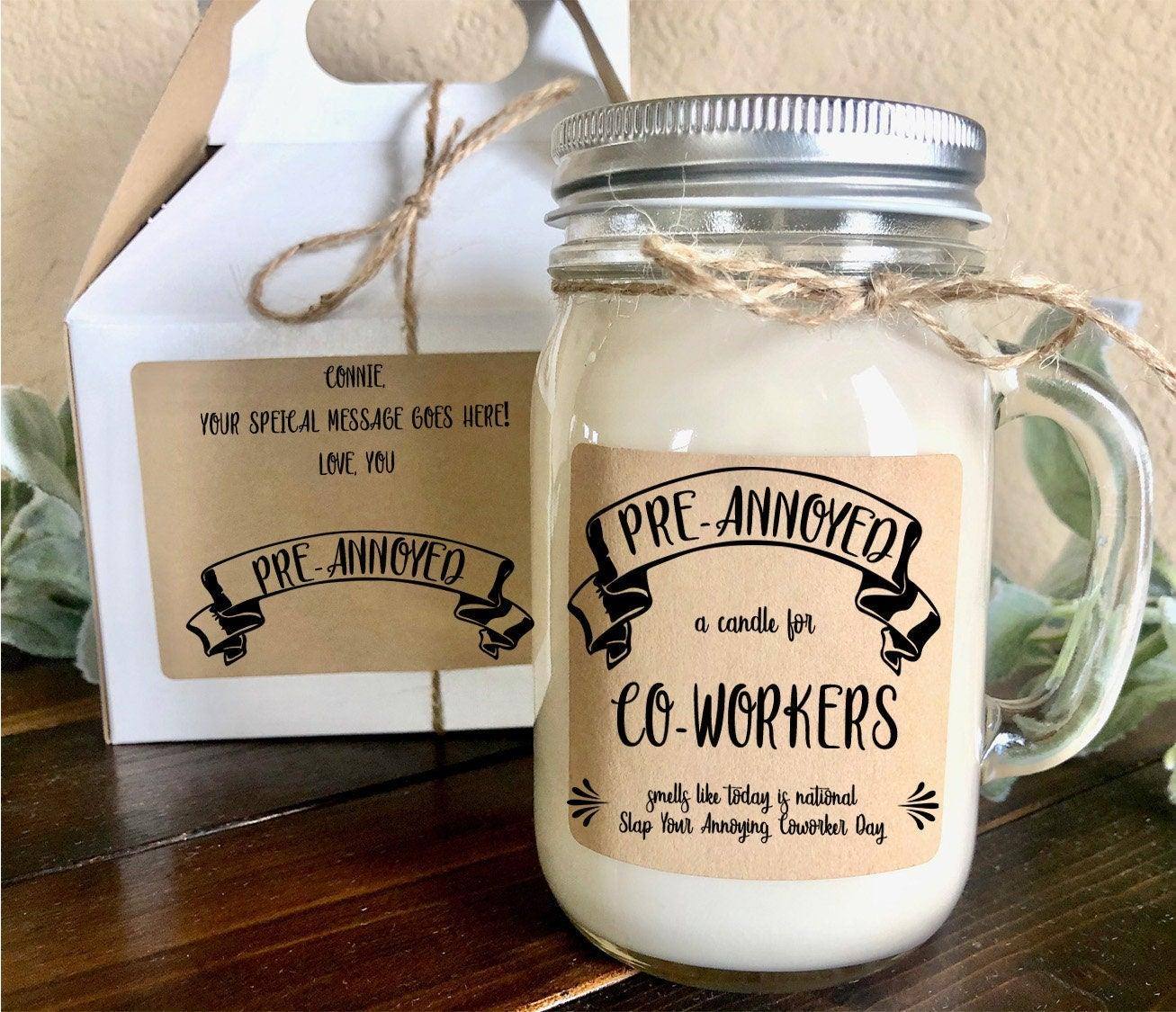GSPY Scented Candles - Funny Coworker Gifts for Women and Men - Unique  Birthday, Christmas, Friendship, Going Away Presents for Coworkers and Work