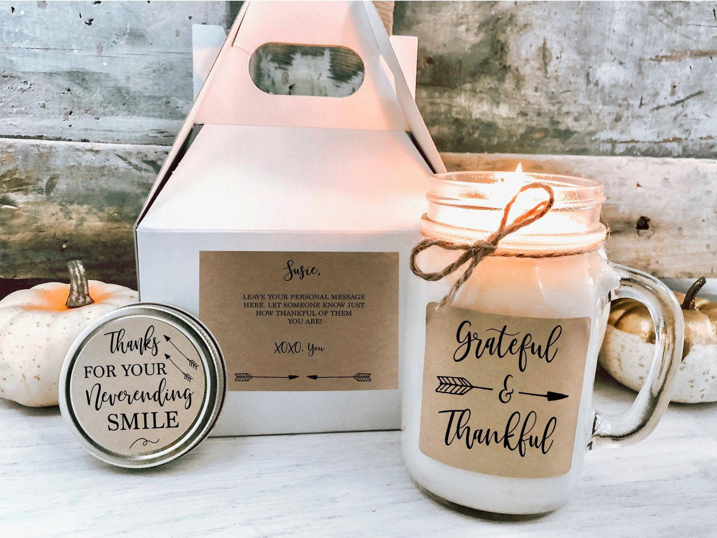 Grateful & Thankful Gift Box | Thank You Candle Gift Thegiftgalashop