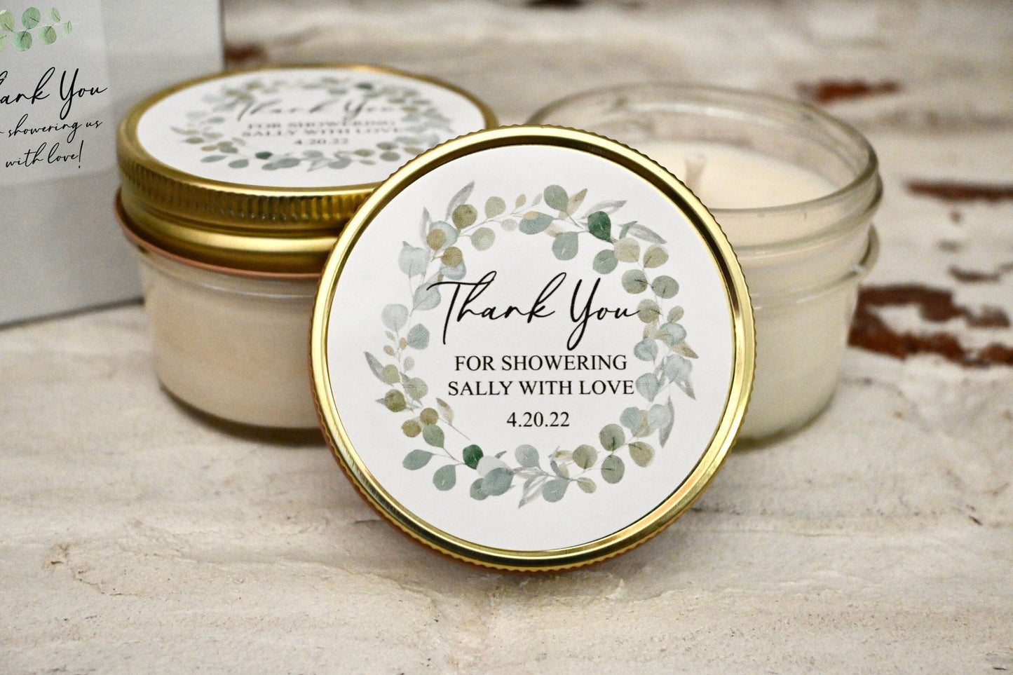 Greenery Bridal Shower Favors | Eucalyptus Candle Favors | The Gift Gala Shop candle favors Thegiftgalashop