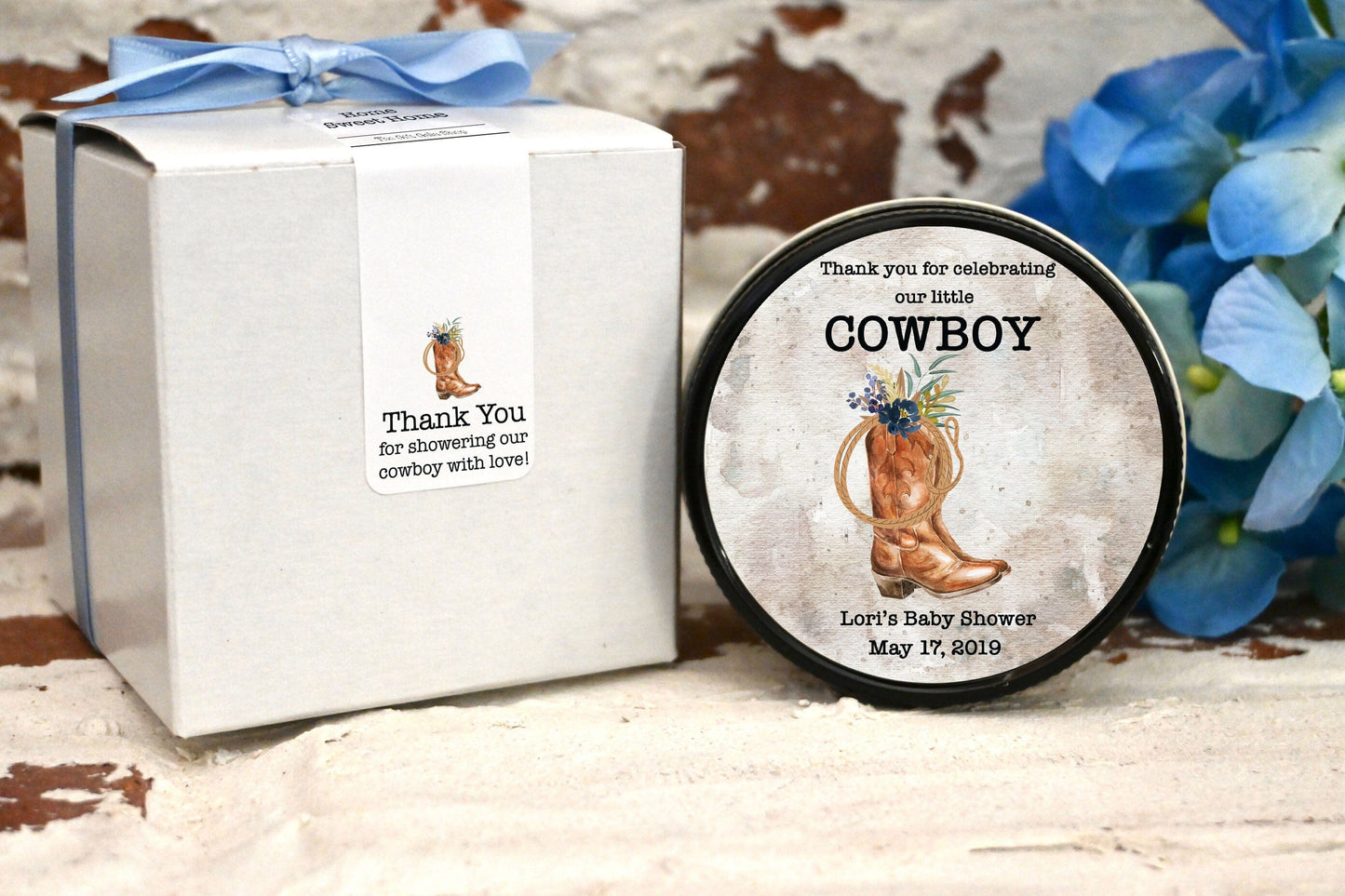 Little Cowboy Baby Shower Favors | Western Baby Shower Candles | The Gift Gala Shop candle favors Thegiftgalashop