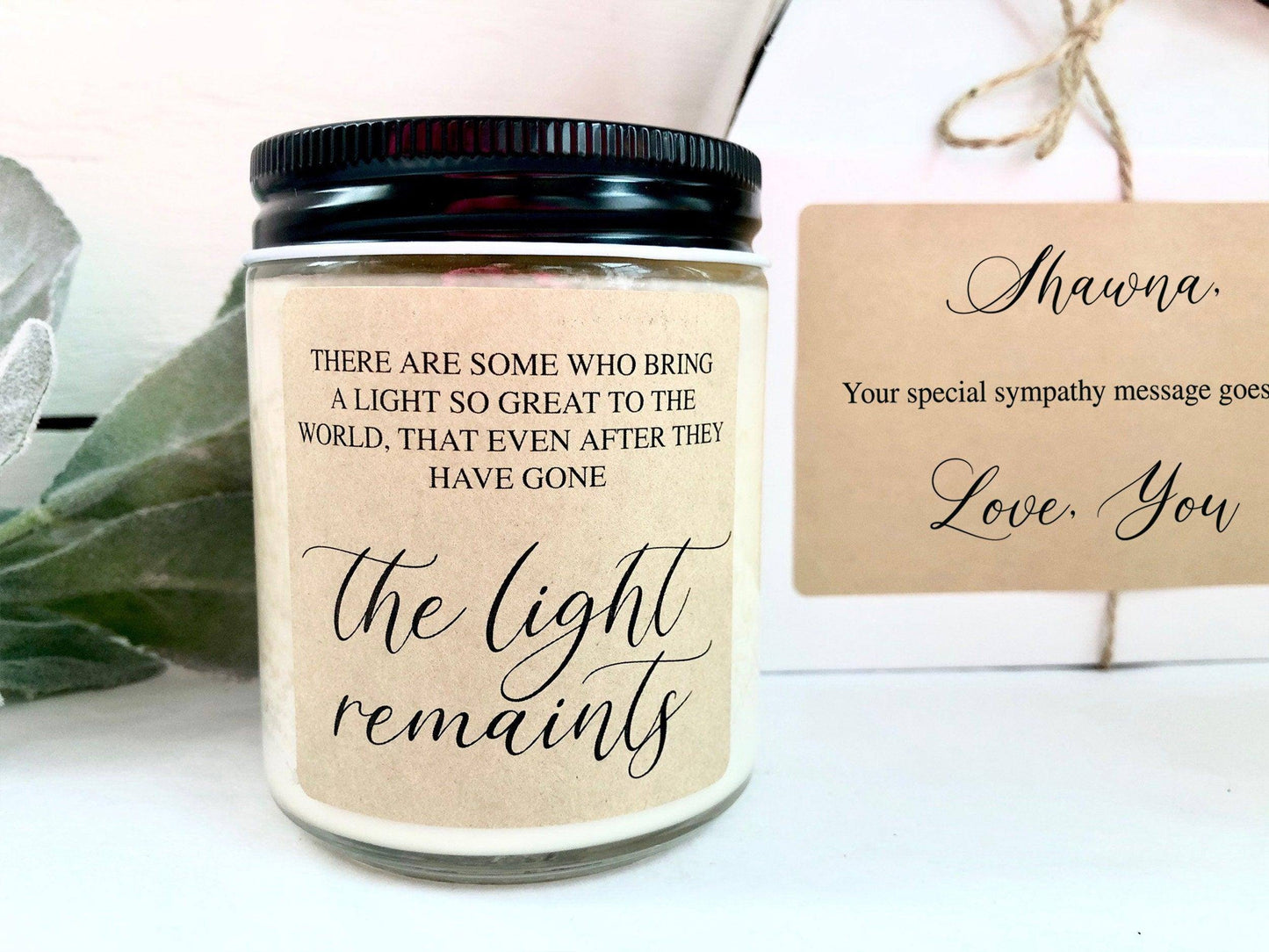 Memorial Gift | Loss of Loved One Candle | Sympathy Gift, The Light Remains Thegiftgalashop