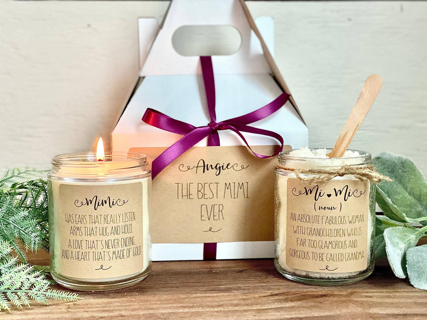 Mimi Gift Spa Gift Box Set | Best Mimi Ever candle favors Thegiftgalashop