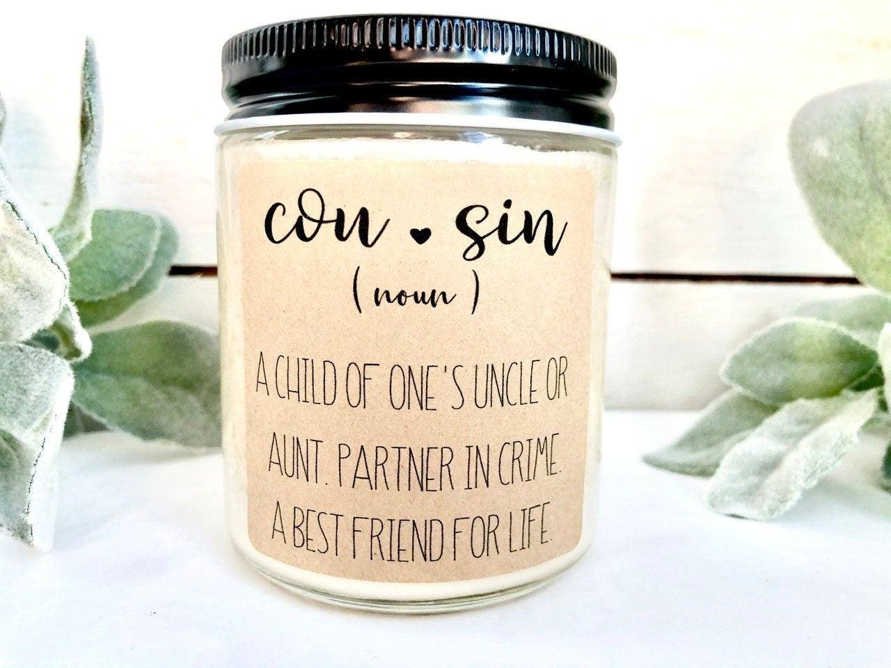Personalized Cousin Candle | Cousin Gift Thegiftgalashop