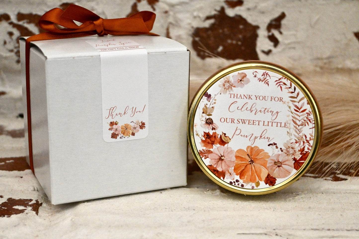 Sweet Little Pumpkin Baby Shower Favors | Bulk Fall Baby Shower Favors | The Gift Gala Shop candle favors Thegiftgalashop