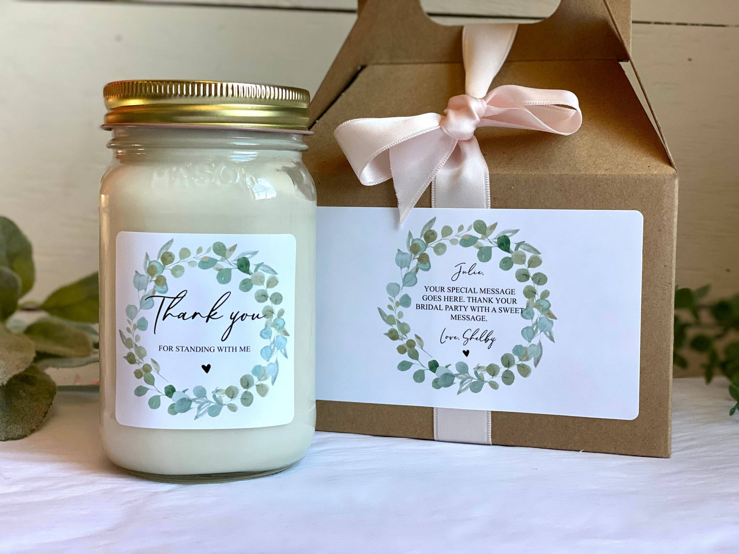 Thank You Bridesmaid Candle with Gift Box | Personalized Appreciation Gift Thegiftgalashop