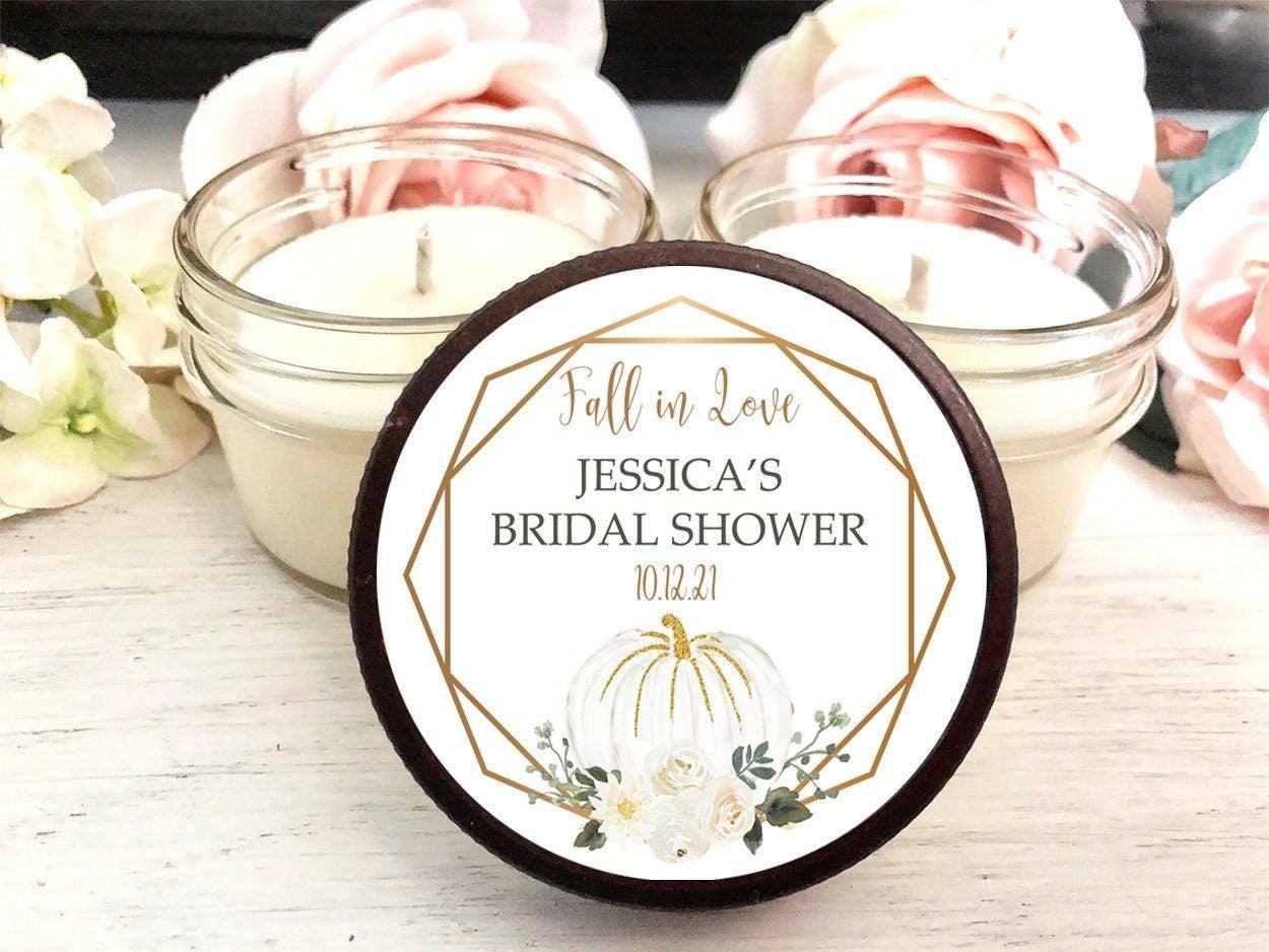 White Pumpkin Bridal Shower Favors | Fall Wedding Favors candle favors Thegiftgalashop