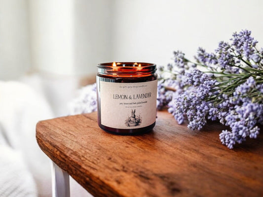 16 oz Lemon Lavender Scented Soy Candle for Easter | Best Candles for Primitive Spring Decor The Gift Gala Shop Candle Co.