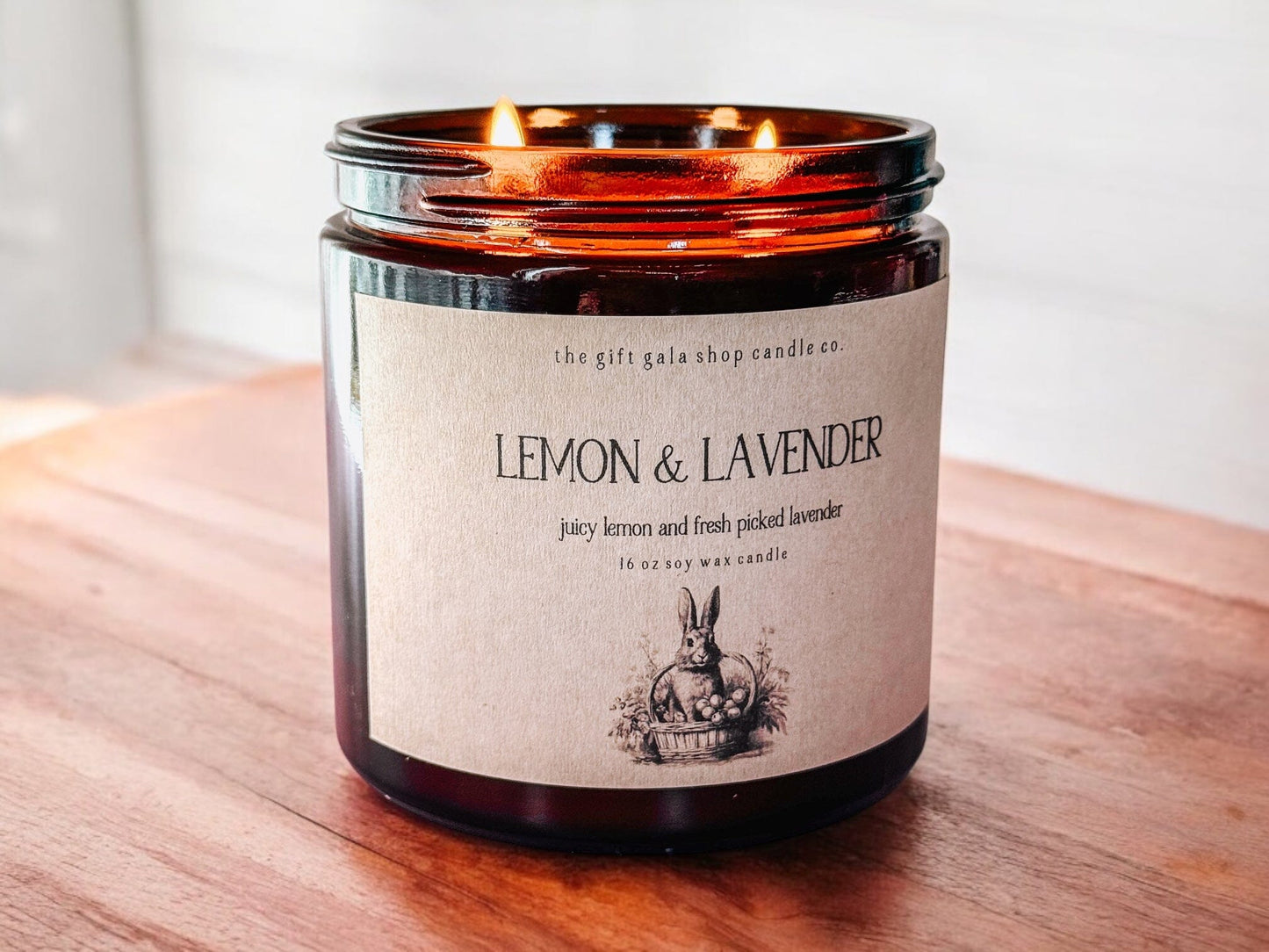 16 oz Lemon Lavender Scented Soy Candle for Easter | Best Candles for Primitive Spring Decor The Gift Gala Shop Candle Co. 