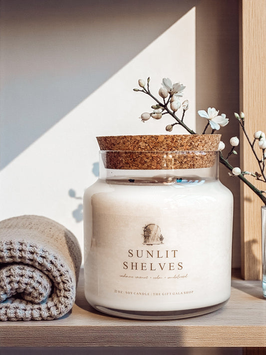 22 oz Spring Soy Candles | Large Apothecary Jar Candle with Cork Lid | Vintage Home Fragrance | Hand Poured Nontoxic Candle The Gift Gala Shop Candle Co.