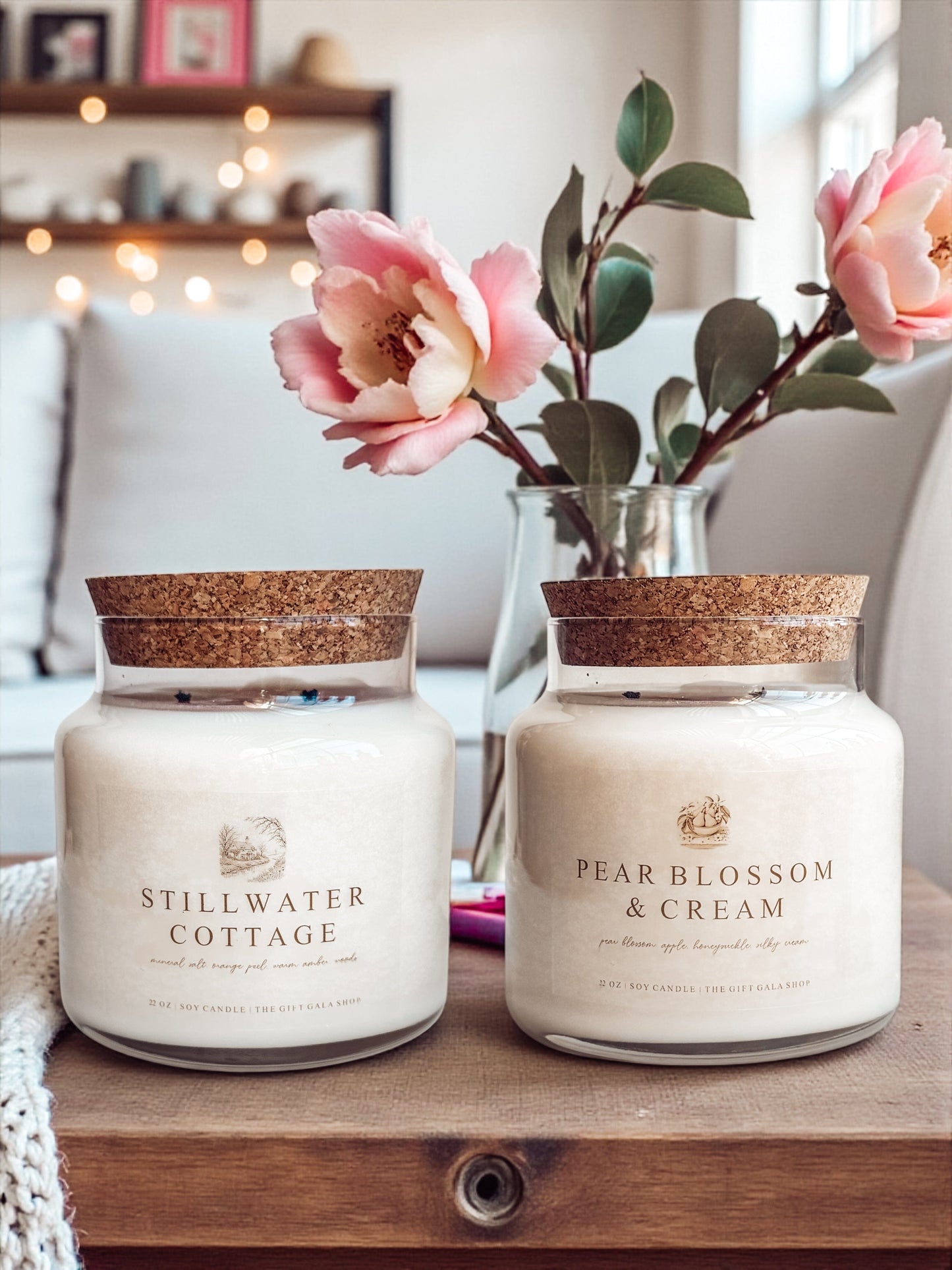 22 oz Spring Soy Candles | Large Apothecary Jar Candle with Cork Lid | Vintage Home Fragrance | Hand Poured Nontoxic Candle The Gift Gala Shop Candle Co. 