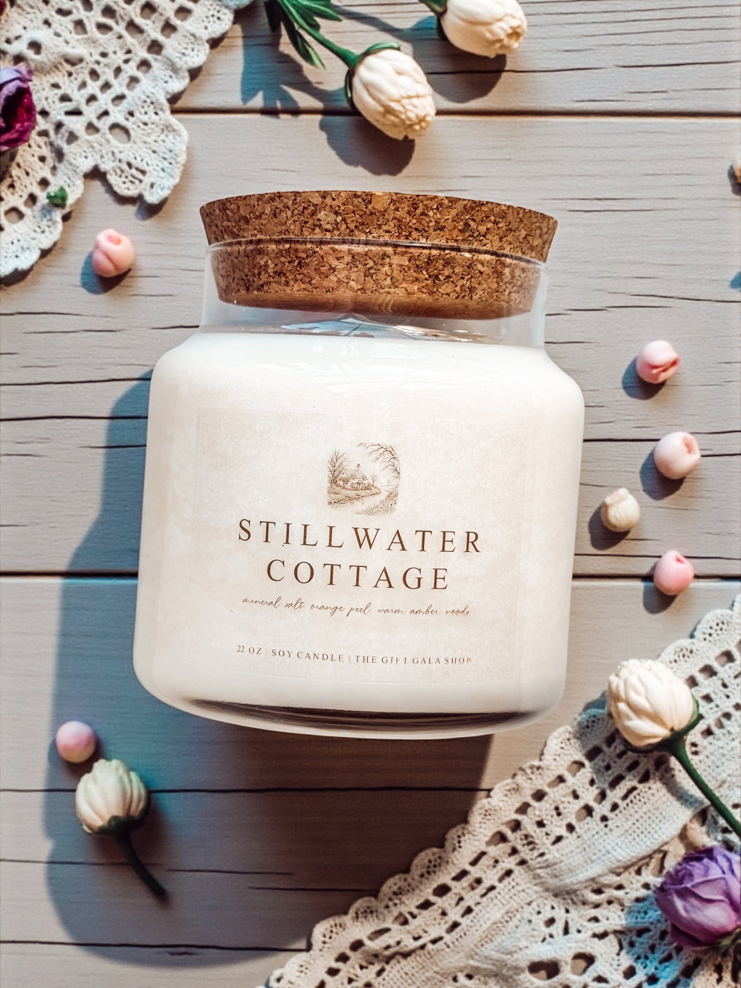 22 oz Spring Soy Candles | Large Apothecary Jar Candle with Cork Lid | Vintage Home Fragrance | Hand Poured Nontoxic Candle The Gift Gala Shop Candle Co. 