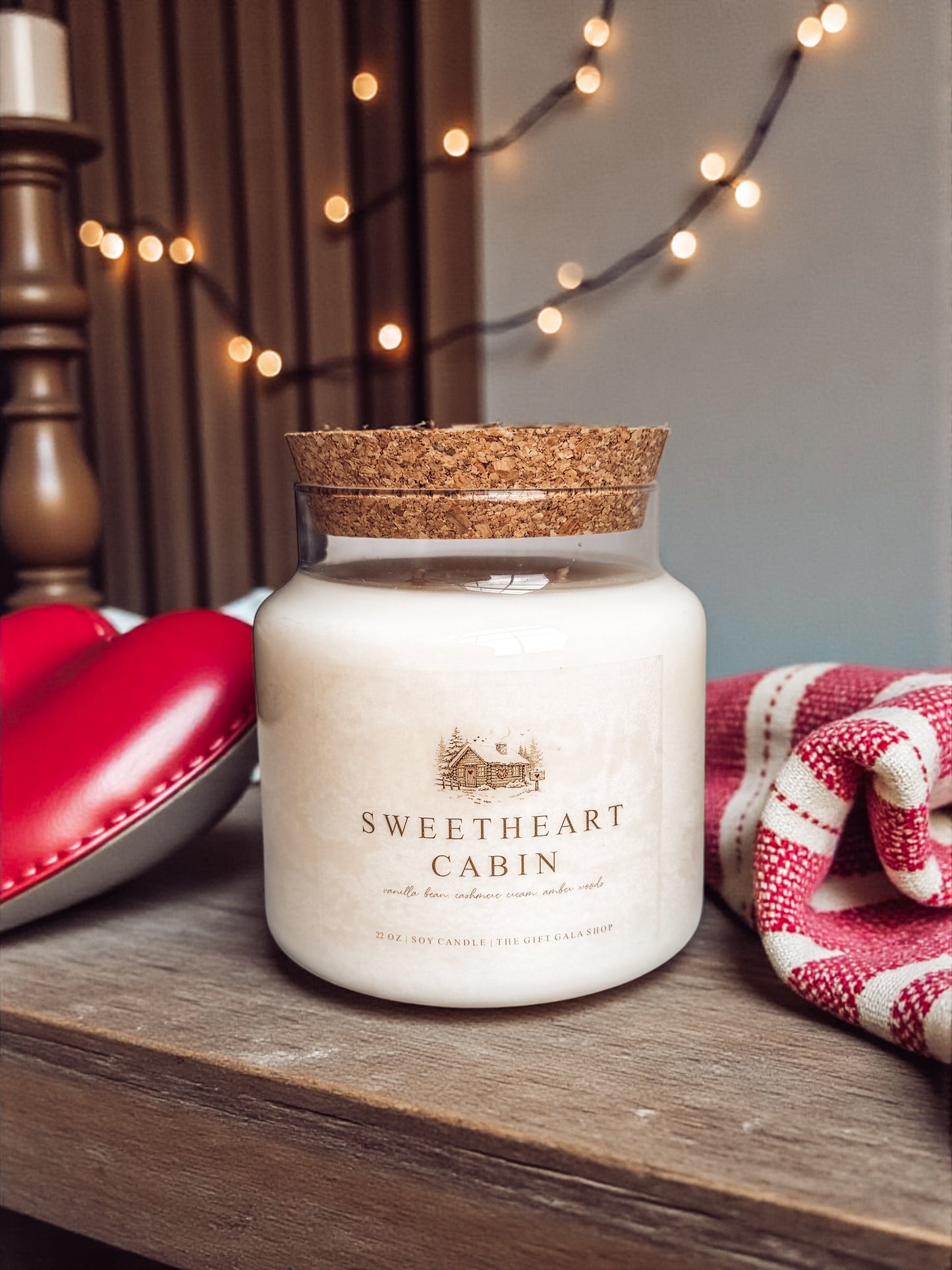 22 oz Valentine’s Soy Candles | Large Apothecary Jar Candle with Cork Lid | Romantic & Cozy Scents | Hand Poured Nontoxic Candle The Gift Gala Shop Candle Co. 