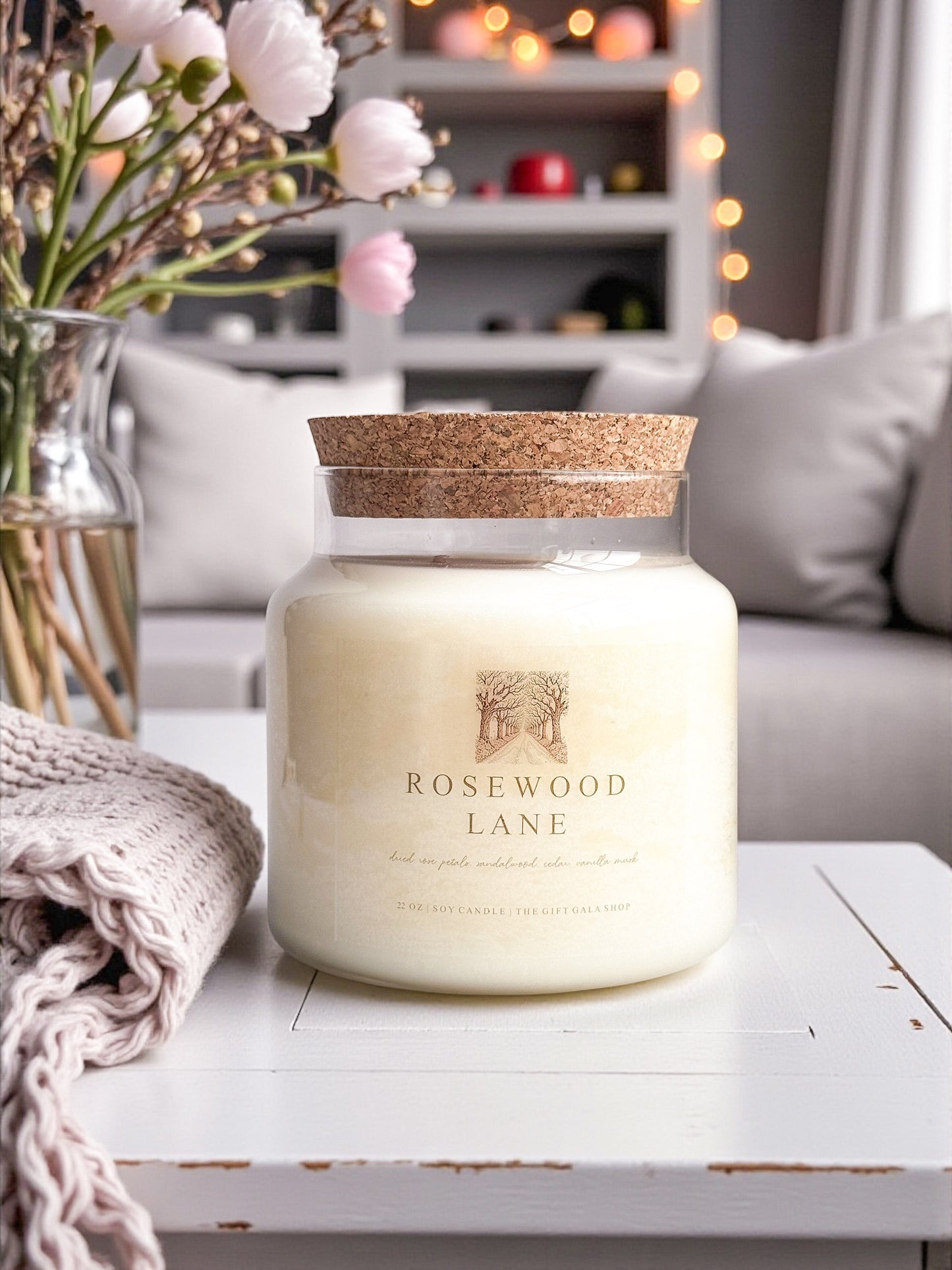 22 oz Valentine’s Soy Candles | Large Apothecary Jar Candle with Cork Lid | Romantic & Cozy Scents | Hand Poured Nontoxic Candle The Gift Gala Shop Candle Co. 