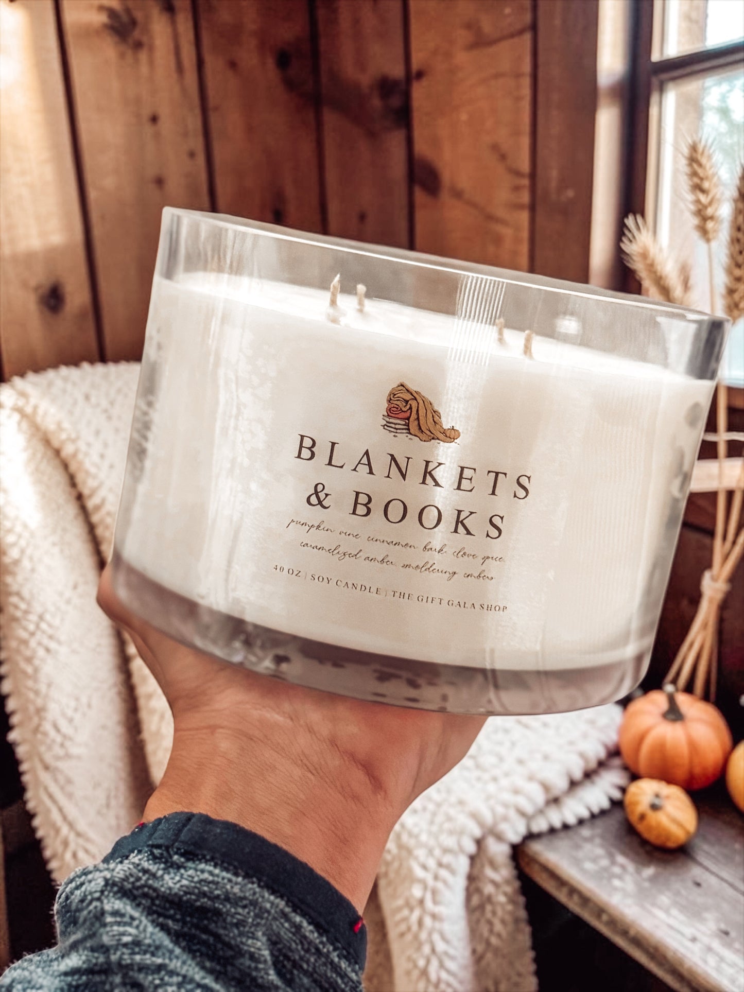 40 oz XL Fall Candle | 4 Wick Non-Toxic Soy Candle | Luxury Autumn Home Fragrance | Pumpkin, Apple & Spice Scents The Gift Gala Shop Candle Co. 