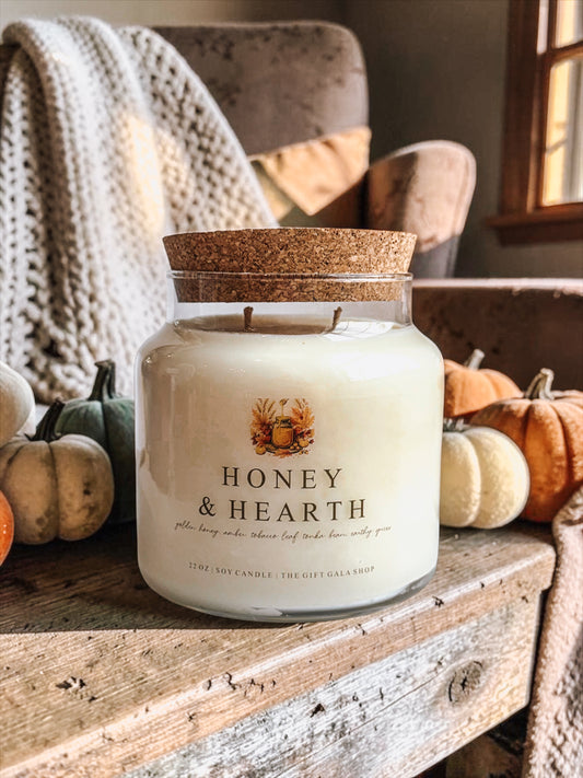 Fall Soy Candles | 22 oz Large Apothecary Candle | Hand Poured Nontoxic Autumn Scents | October Traditions Collection