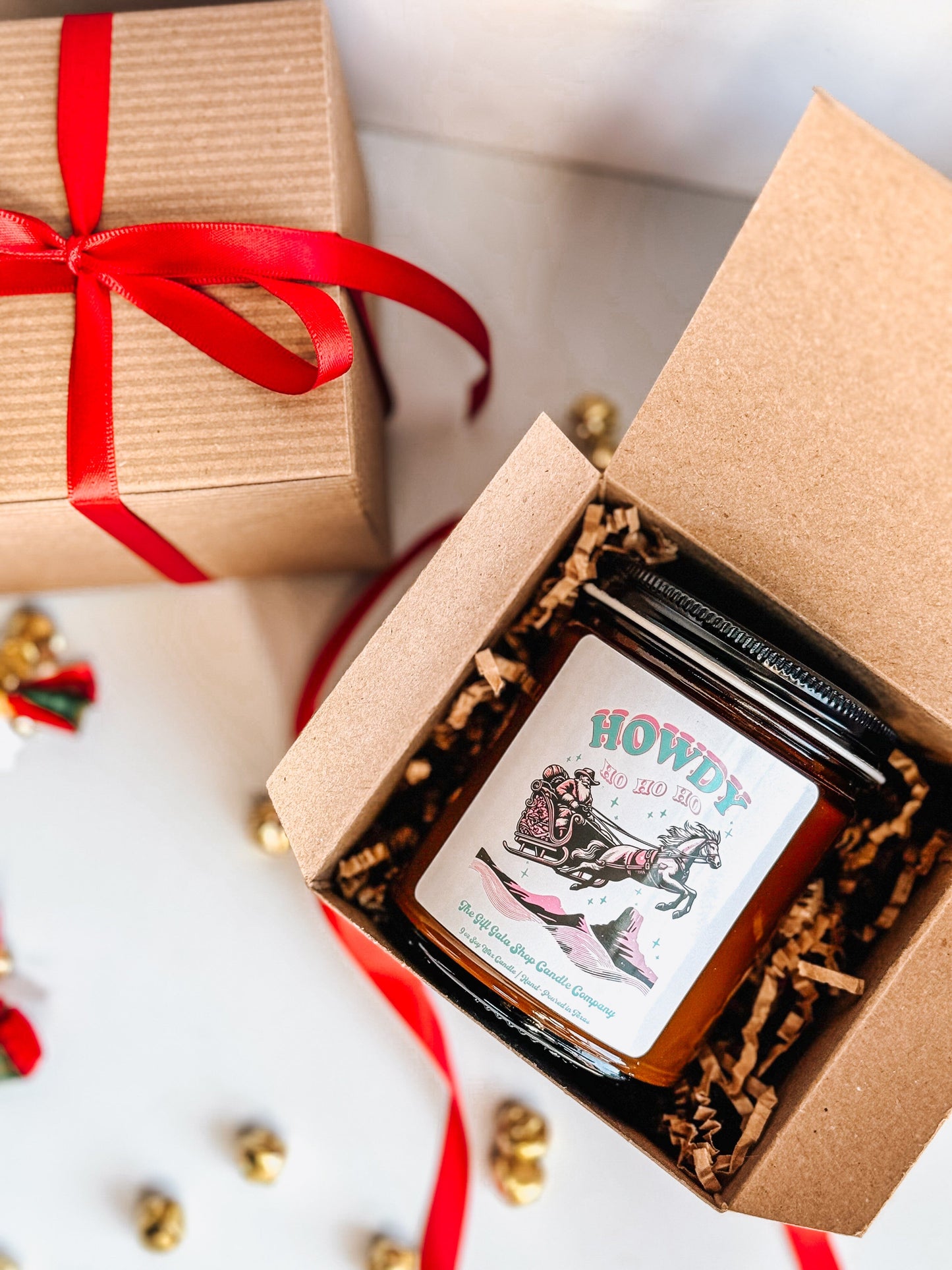 8 oz Cowboy Santa Christmas Candle | Howdy Ho Ho Ho | Western Christmas Decor | Western Scented Candle The Gift Gala Shop Candle Co. 