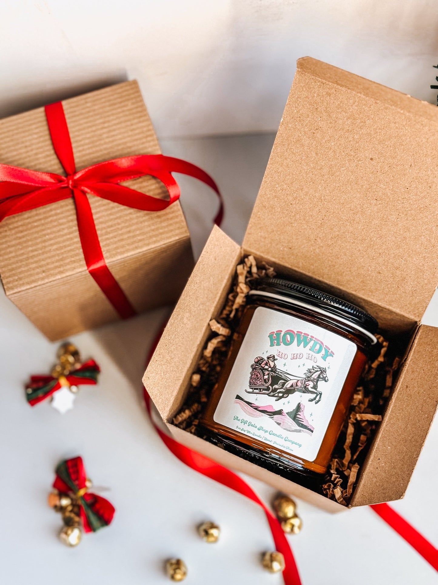 8 oz Cowboy Santa Christmas Candle | Howdy Ho Ho Ho | Western Christmas Decor | Western Scented Candle The Gift Gala Shop Candle Co. 