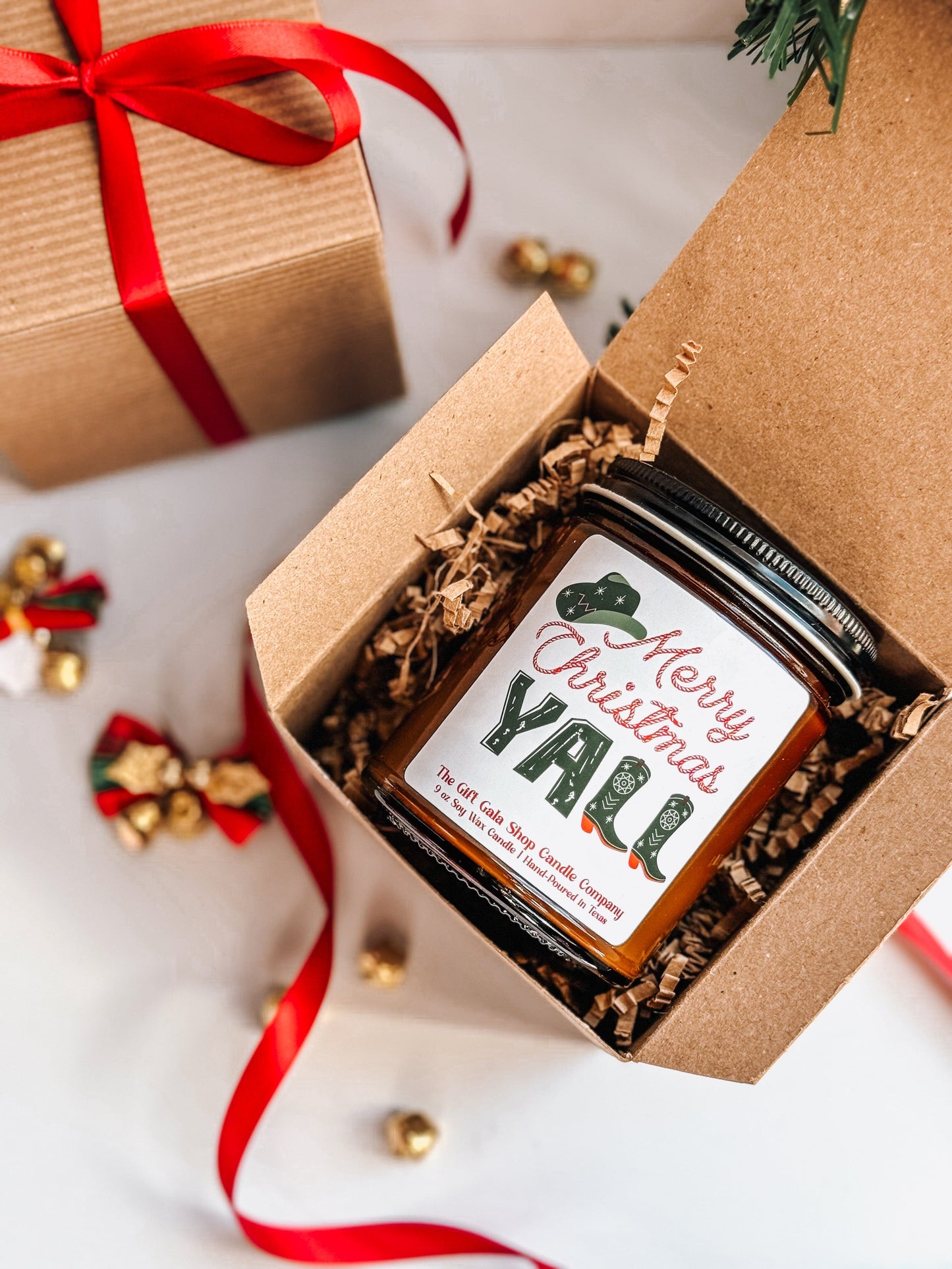 8 oz Merry Christmas Yall Candle | Western Christmas Decor | Cinnamon Vanilla Scented Candle The Gift Gala Shop Candle Co. 