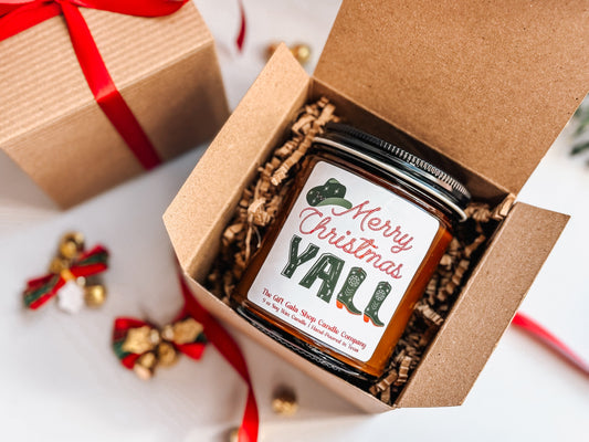 8 oz Merry Christmas Yall Candle | Western Christmas Decor | Cinnamon Vanilla Scented Candle The Gift Gala Shop Candle Co.