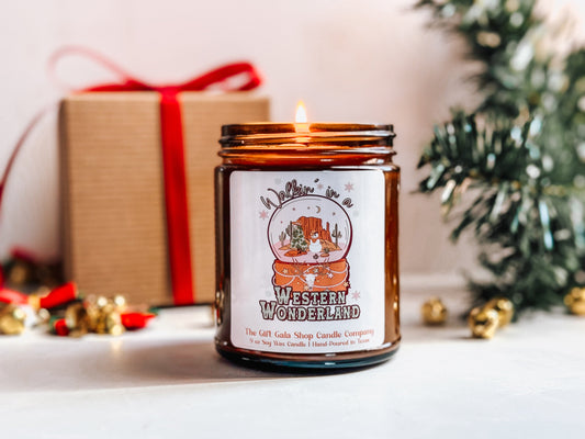 8 oz Western Christmas Candle | Walkin' In A Western Wonderland | Rustic Christmas Decor The Gift Gala Shop Candle Co.