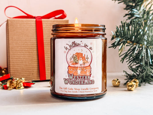 8 oz Western Christmas Candle | Walkin' In A Western Wonderland | Rustic Christmas Decor The Gift Gala Shop Candle Co.