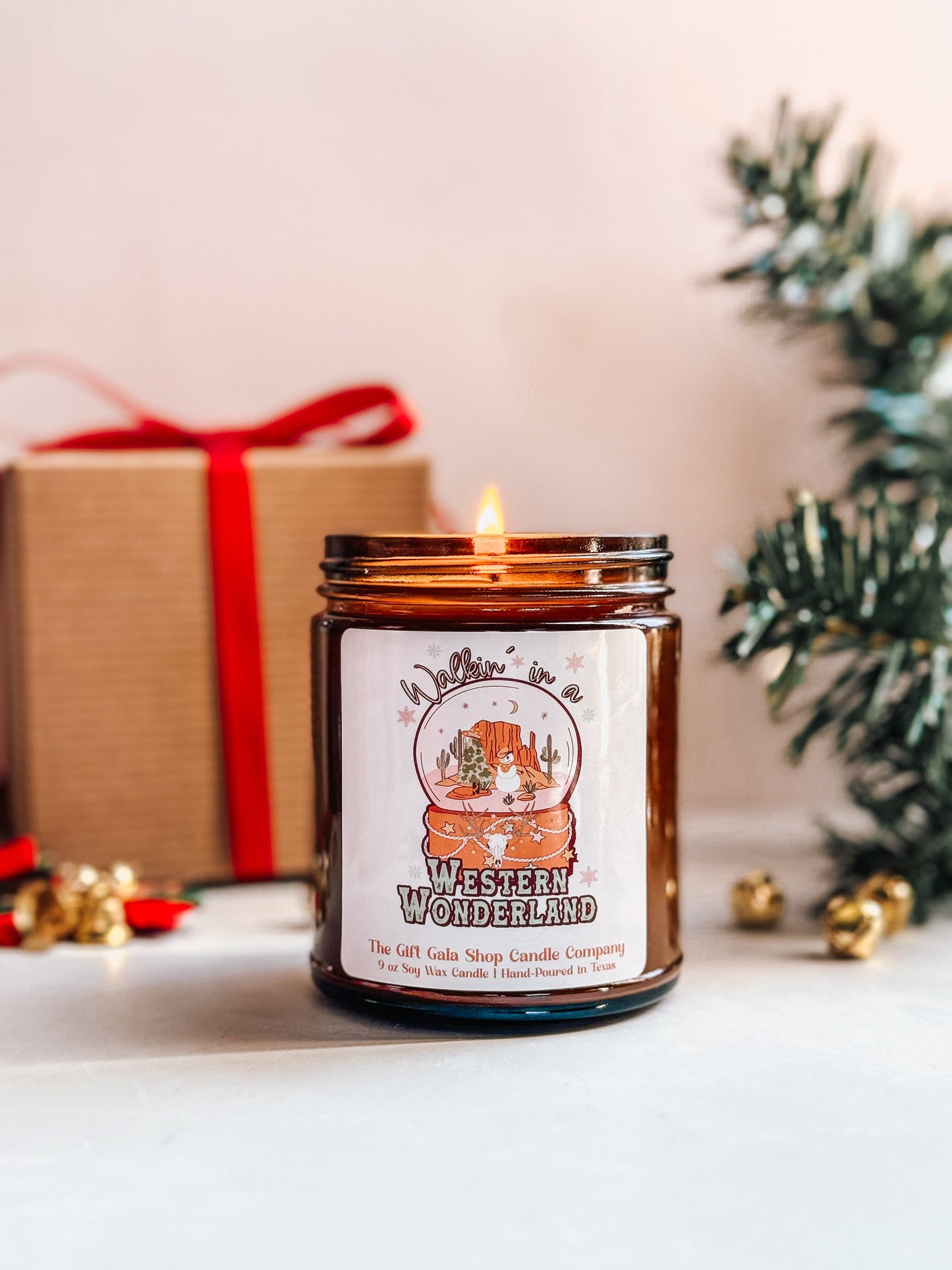 8 oz Western Christmas Candle | Walkin' In A Western Wonderland | Rustic Christmas Decor The Gift Gala Shop Candle Co. 