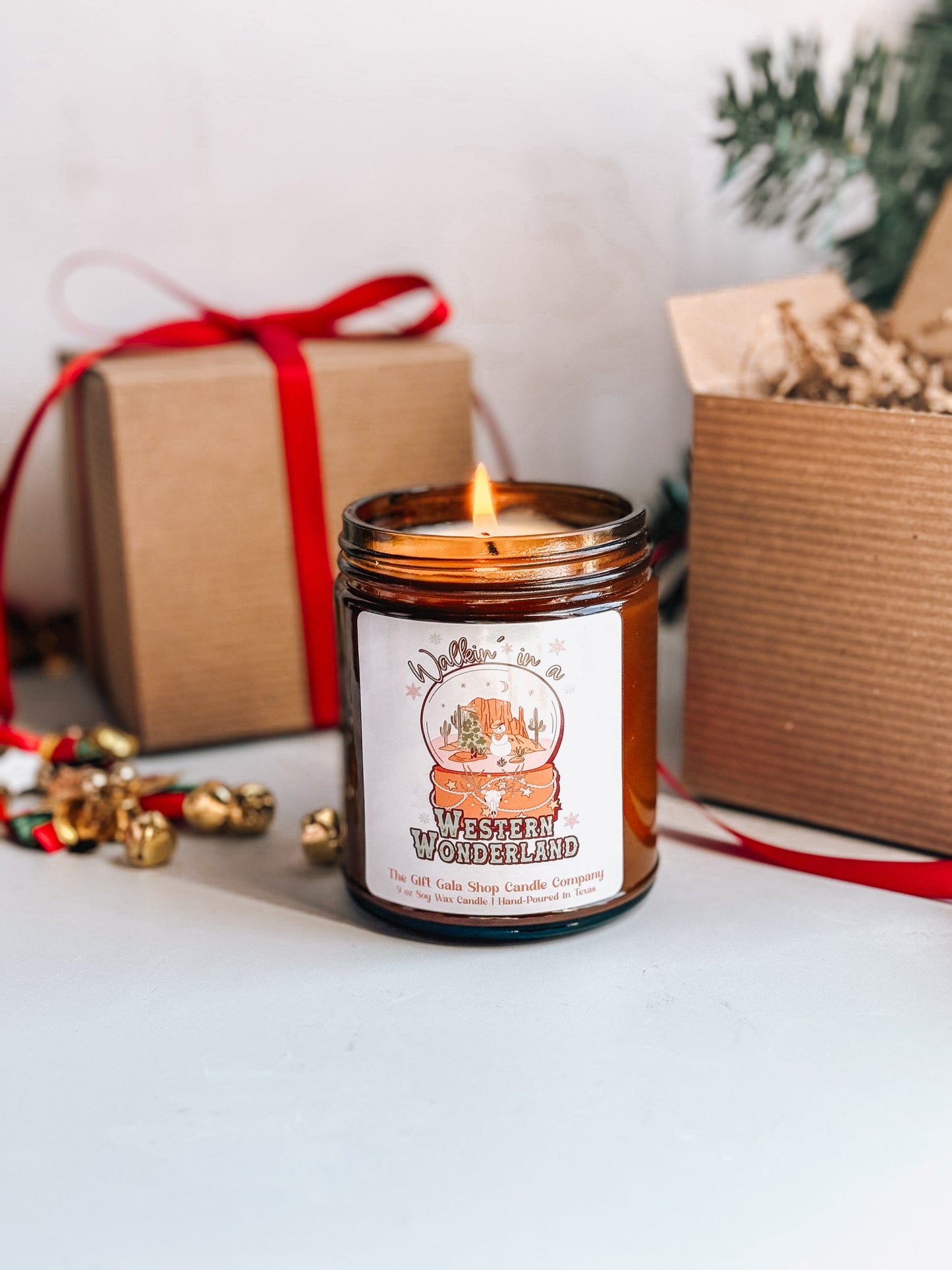 8 oz Western Christmas Candle | Walkin' In A Western Wonderland | Rustic Christmas Decor The Gift Gala Shop Candle Co. 