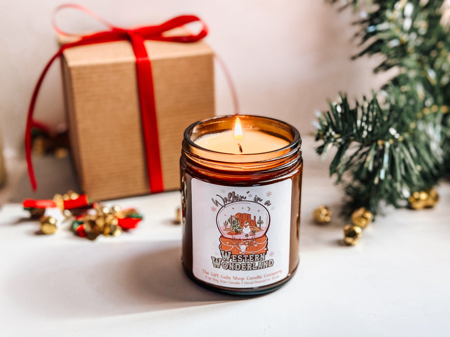 8 oz Western Christmas Candle | Walkin' In A Western Wonderland | Rustic Christmas Decor The Gift Gala Shop Candle Co. 