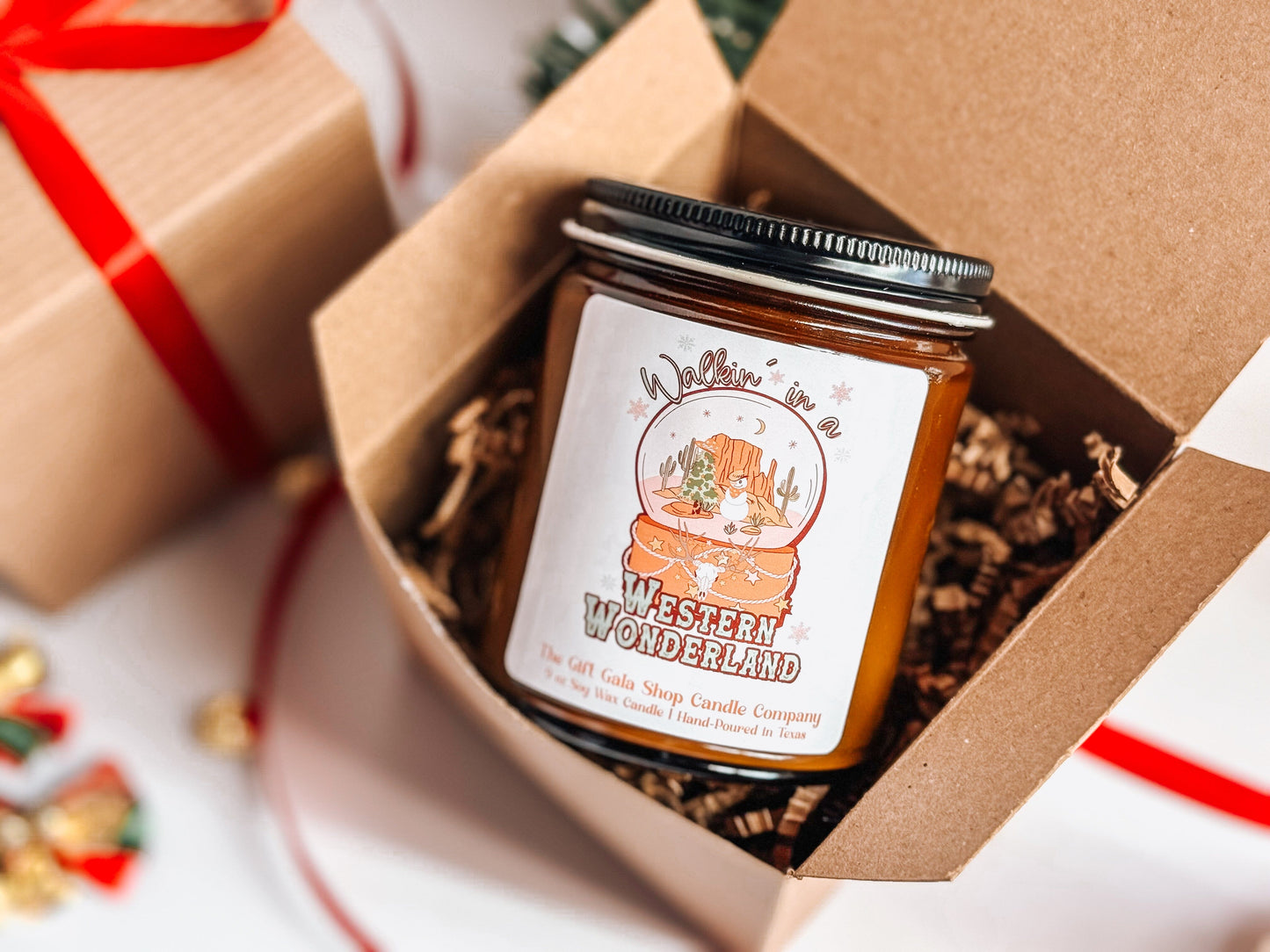 8 oz Western Christmas Candle | Walkin' In A Western Wonderland | Rustic Christmas Decor The Gift Gala Shop Candle Co. 