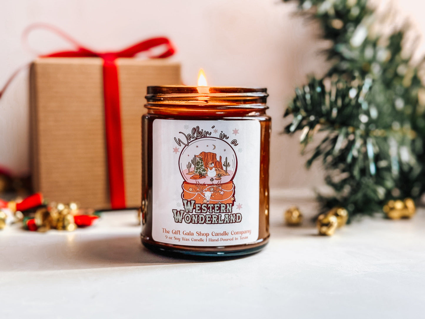 8 oz Western Christmas Candle | Walkin' In A Western Wonderland | Rustic Christmas Decor The Gift Gala Shop Candle Co. 