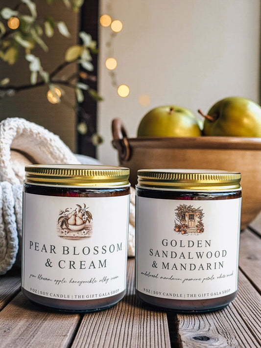 9 oz Spring Soy Candles | Rustic Amber Jar Candles | Soft Spa, Fresh & Floral Scents | Hand Poured Non-Toxic Candles The Gift Gala Shop Candle Co. 