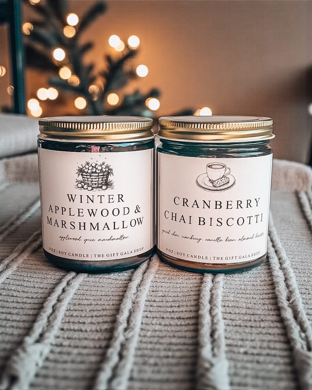 9 oz Winter Soy Candles | Vintage Amber Jar Candles | Cozy Winter Scents | Hand Poured Nontoxic Candle The Gift Gala Shop Candle Co. 