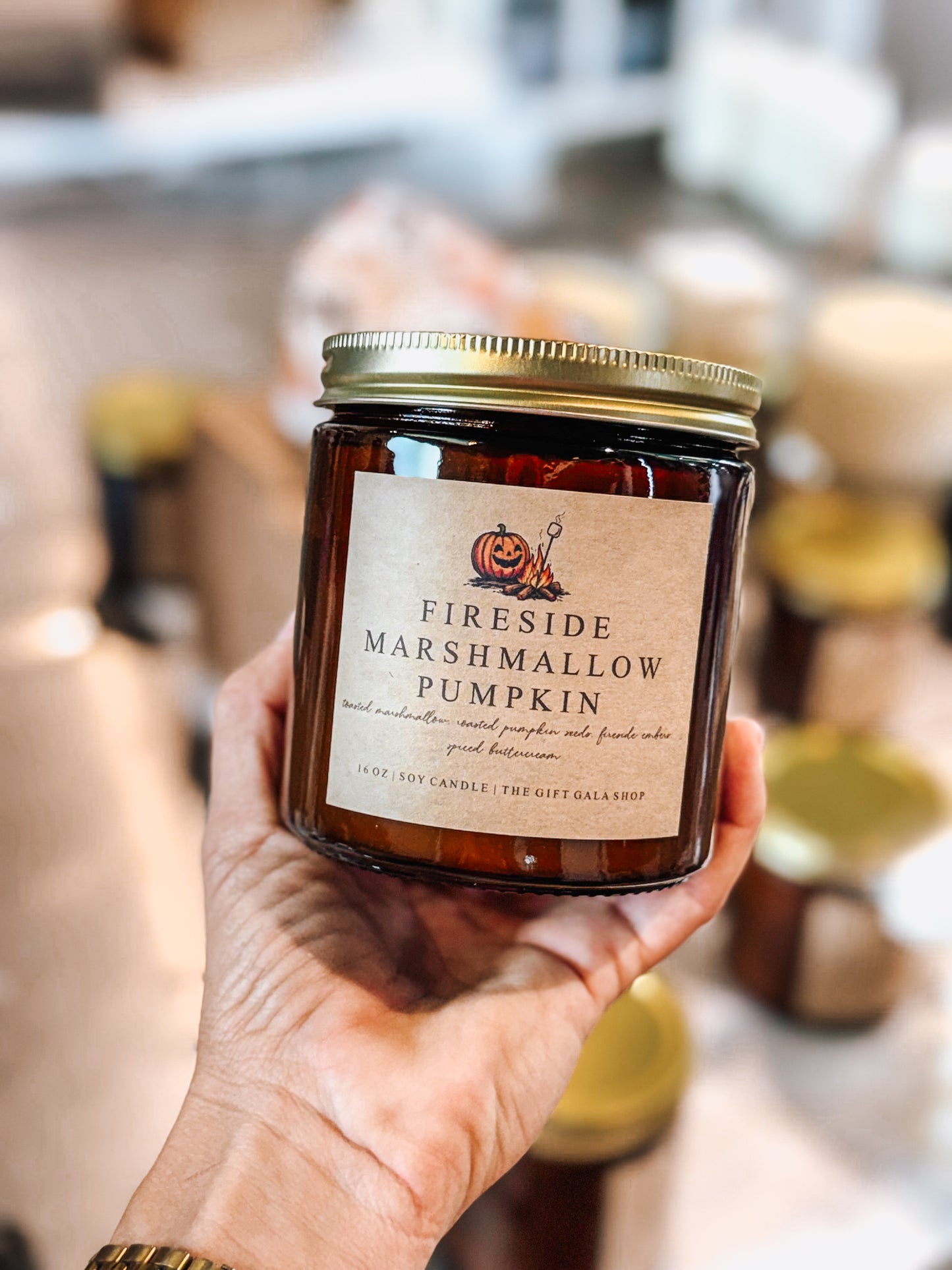 October Traditions Rustic Amber Jar Fall Candle | 2 Wick Non-Toxic Soy Candle | Cozy Autumn Scents