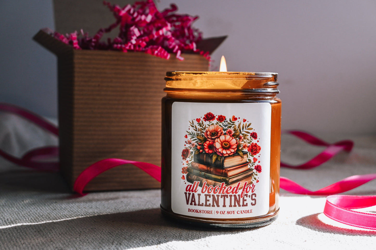 All Booked for Valentines Candle | 8 oz Bookstore Soy Candle | Bookish Valentines Scented Candle for Her The Gift Gala Shop Candle Co. 