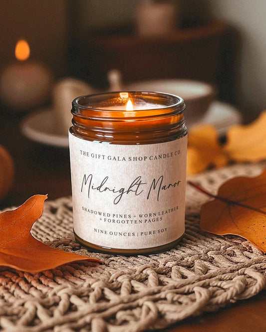 Amber 9 oz Soy Candle | Cozy Autumn & Halloween Home Decor Candle | Non-Toxic Soy Wax The Gift Gala Shop Candle Co.